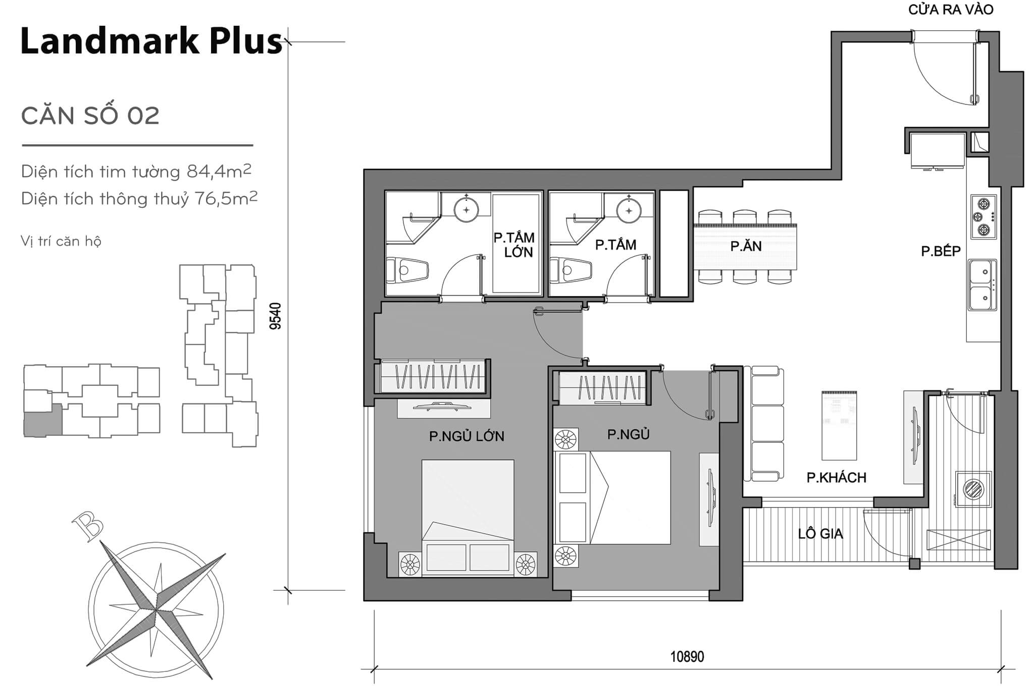 Layout LP-02 | Tòa Landmark Plus - Vinhomes Central Park