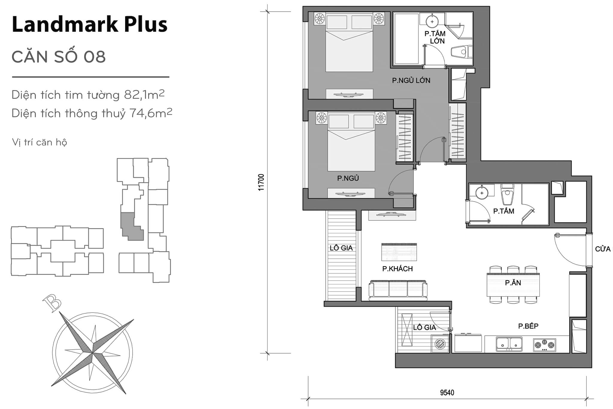 Layout LP-08 | Tòa Landmark Plus - Vinhomes Central Park