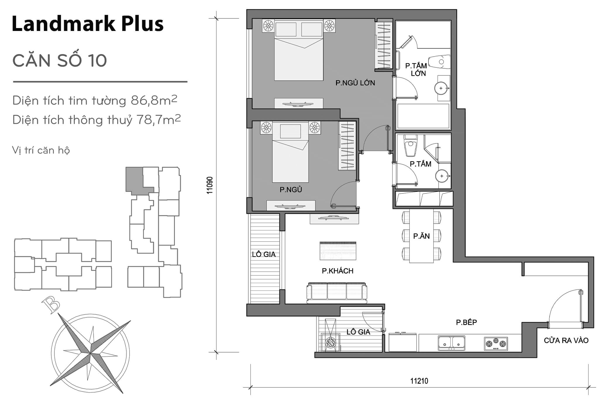 Layout LP-10 | Tòa Landmark Plus - Vinhomes Central Park