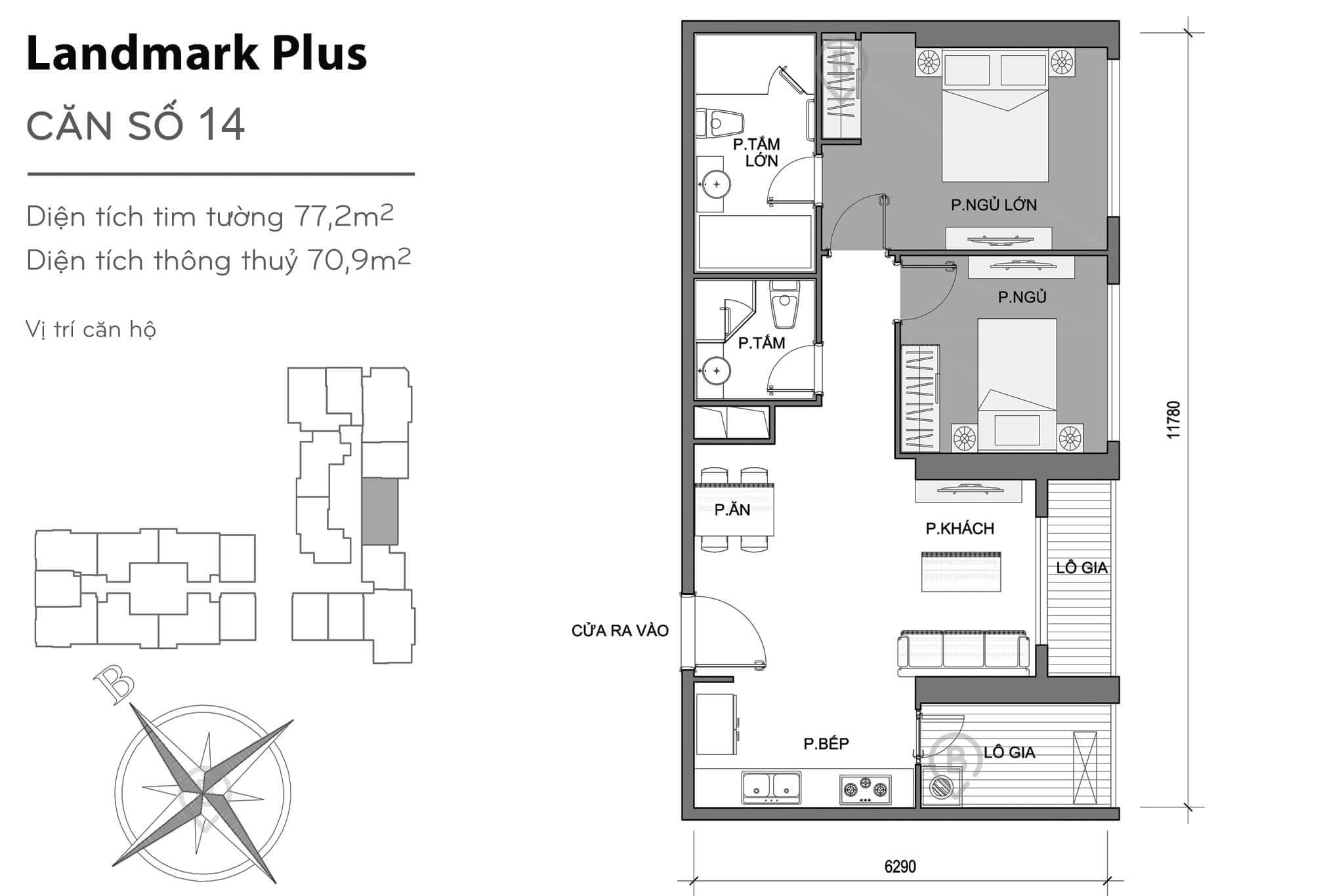 Layout LP-14 | Tòa Landmark Plus - Vinhomes Central Park