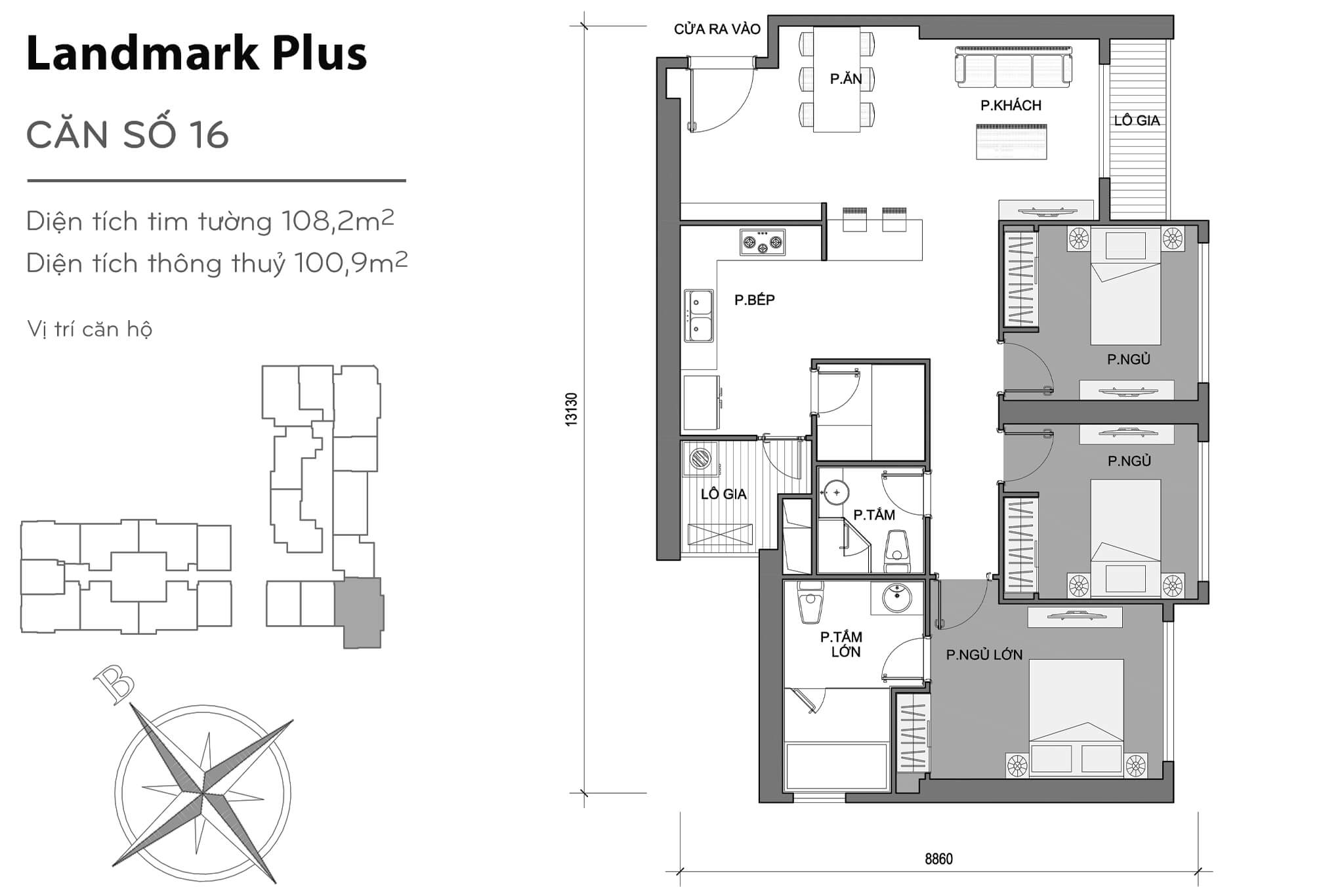 Layout LP-16 | Tòa Landmark Plus - Vinhomes Central Park