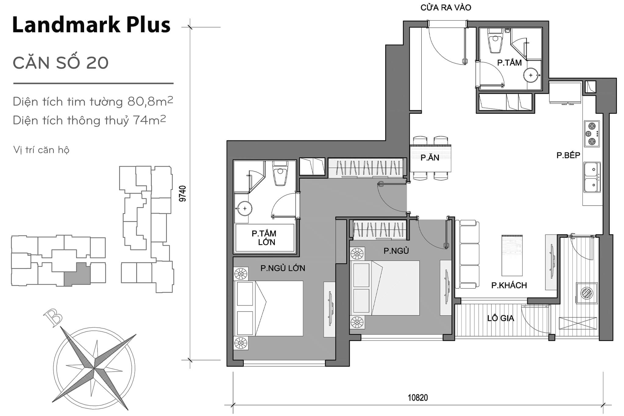 Layout LP-20 | Tòa Landmark Plus - Vinhomes Central Park