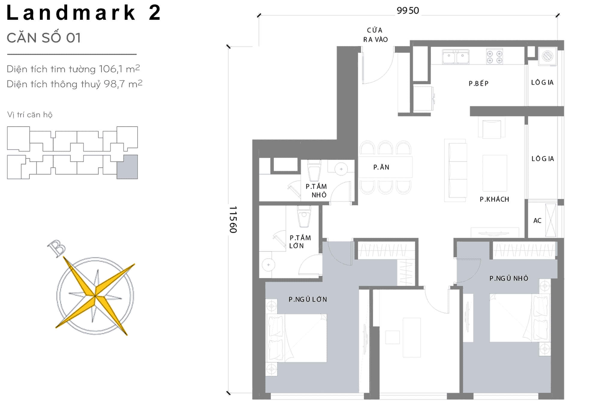 Layout L2-01 | Tòa Landmark 2 - Vinhomes Central Park