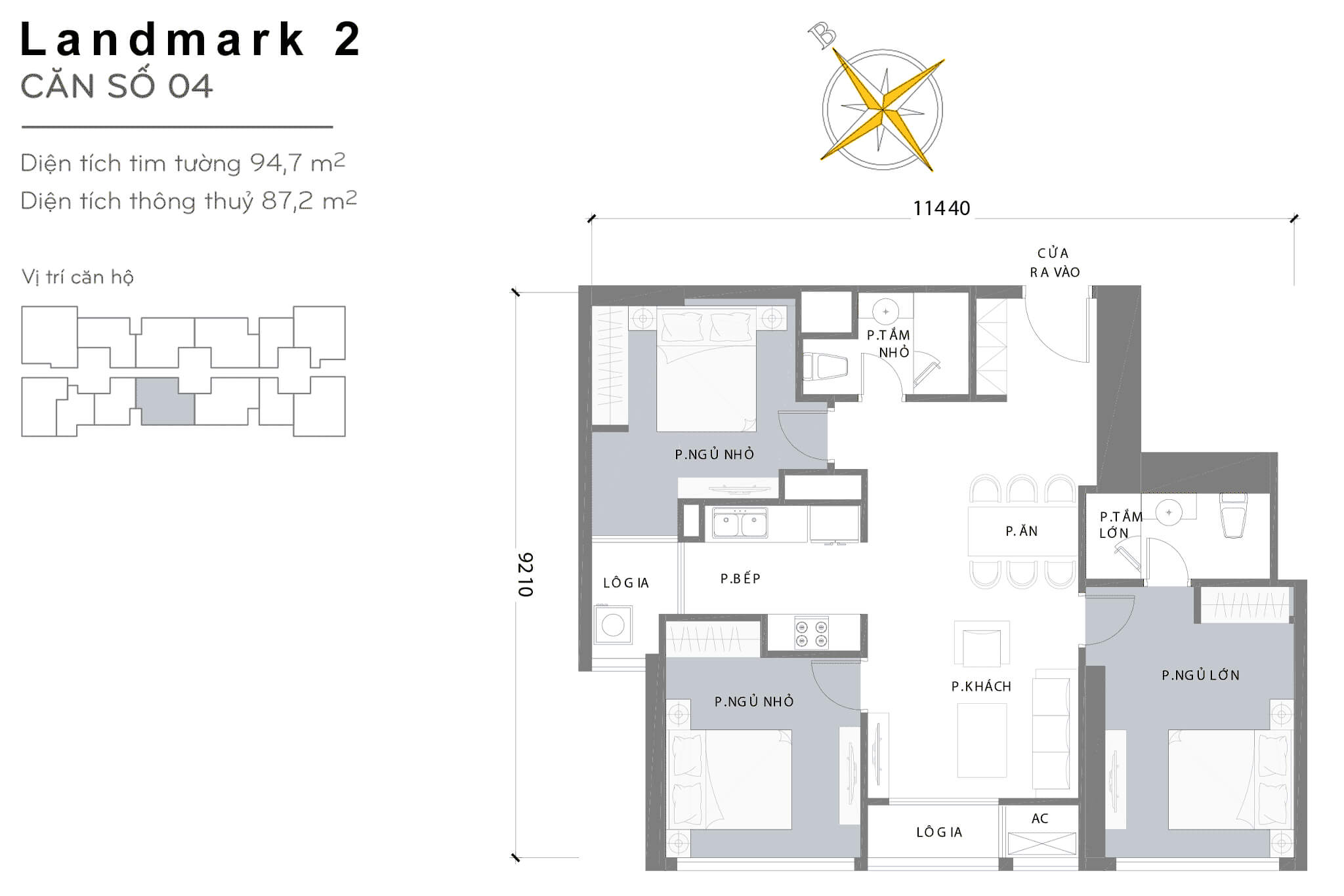 Layout L2-04 | Tòa Landmark 2 - Vinhomes Central Park