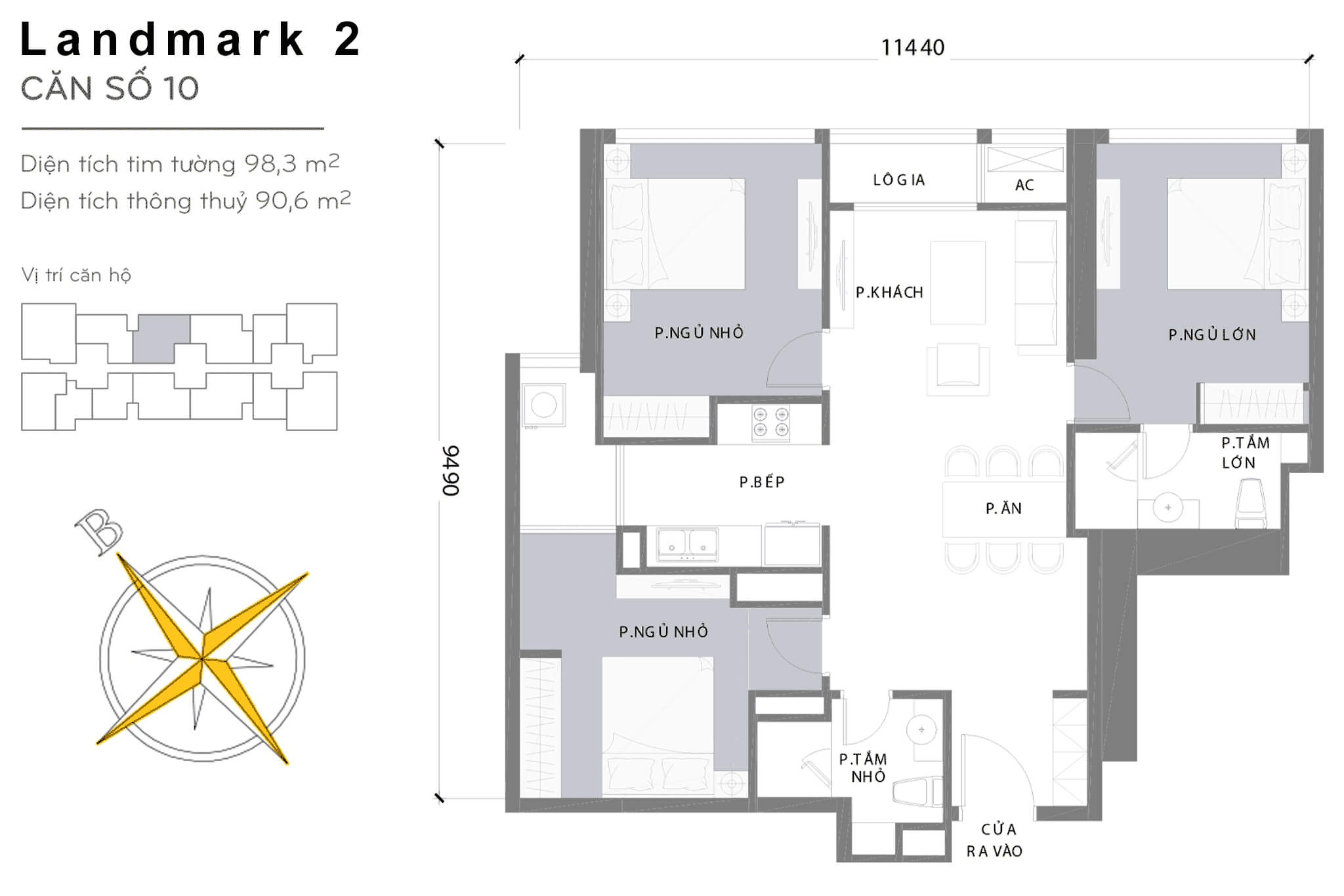 Layout L2-10 | Tòa Landmark 2 - Vinhomes Central Park