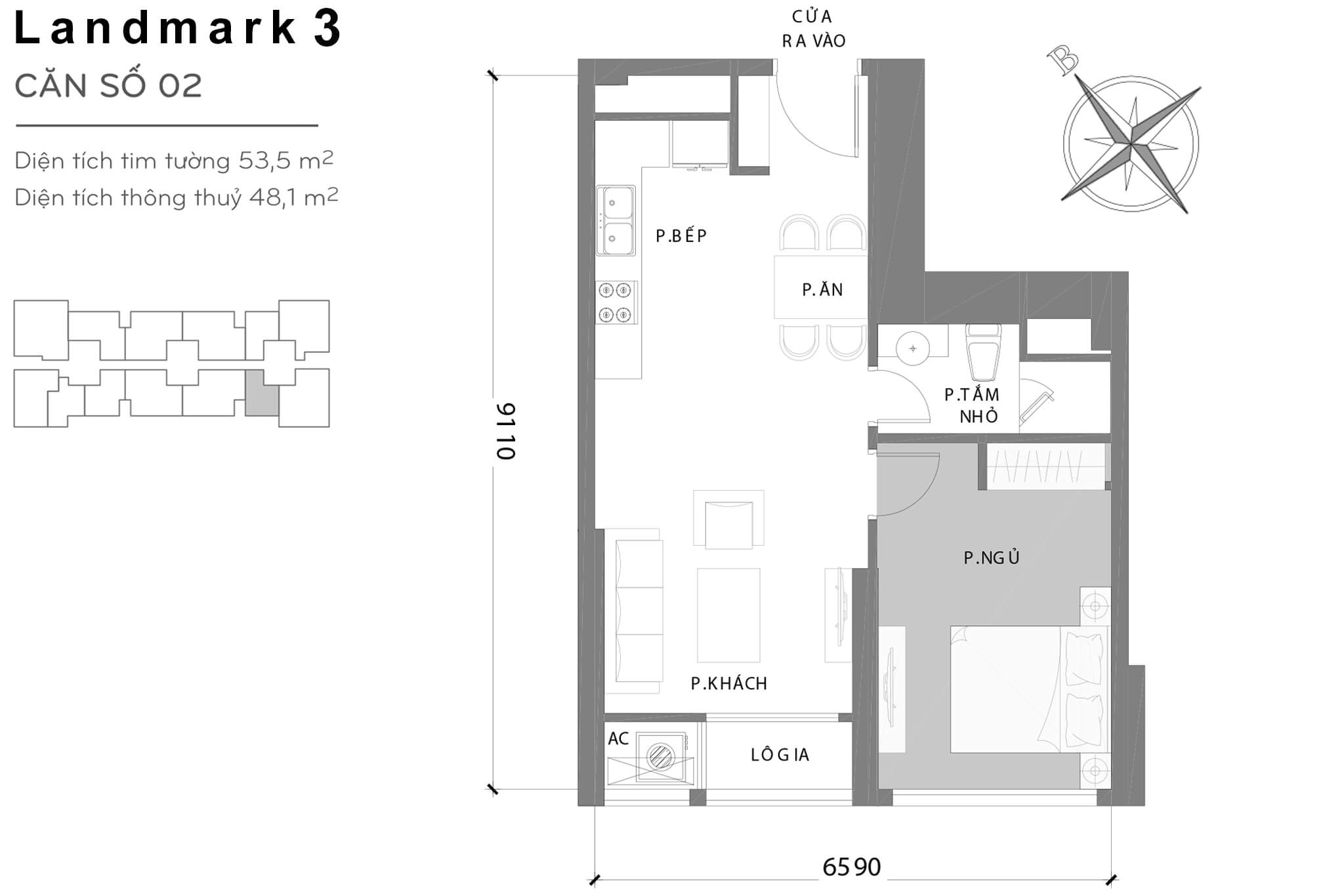 Layout L3-02 | Tòa Landmark 3 - Vinhomes Central Park