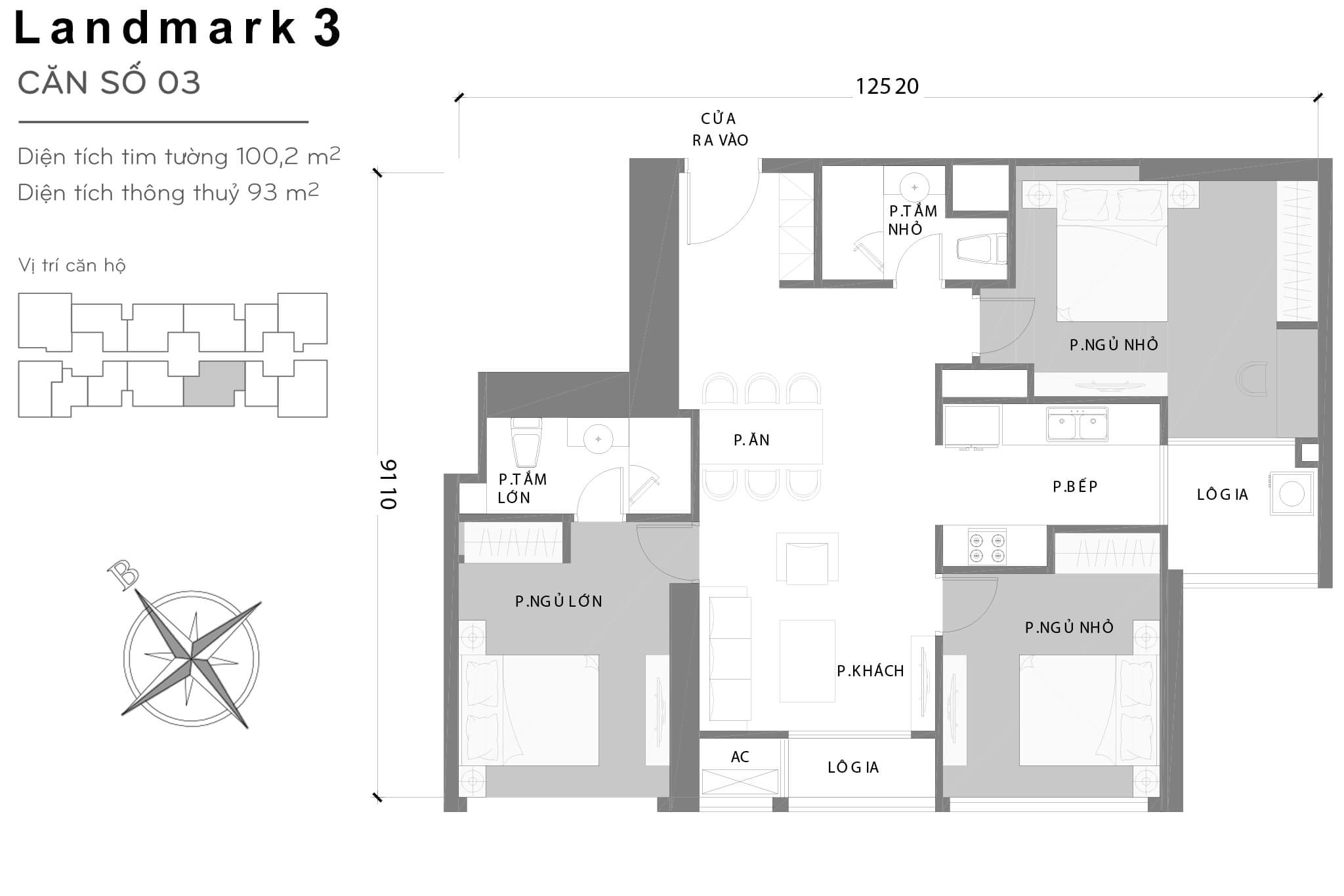 Layout L3-03 | Tòa Landmark 3 - Vinhomes Central Park