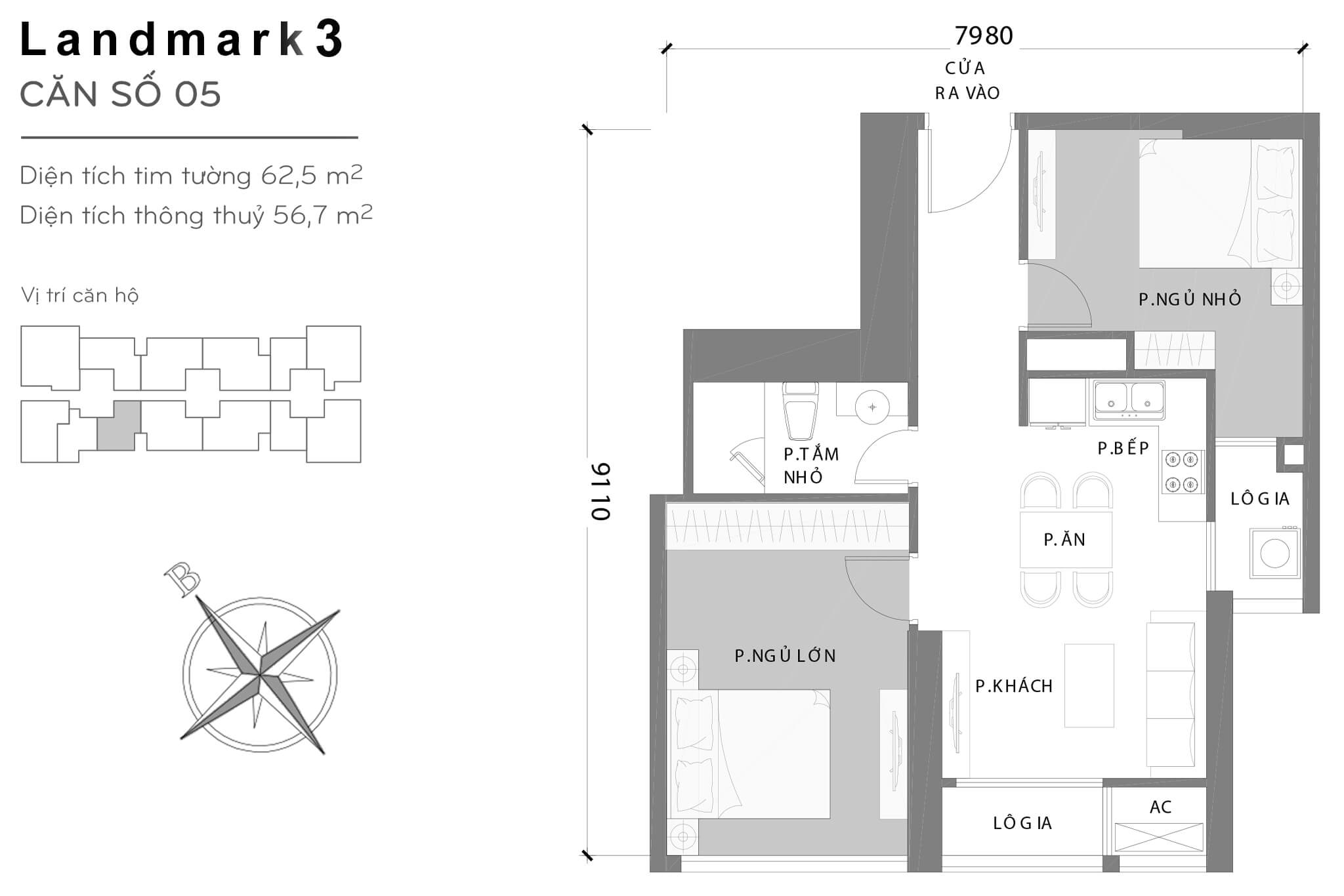 Layout L3-05 | Tòa Landmark 3 - Vinhomes Central Park