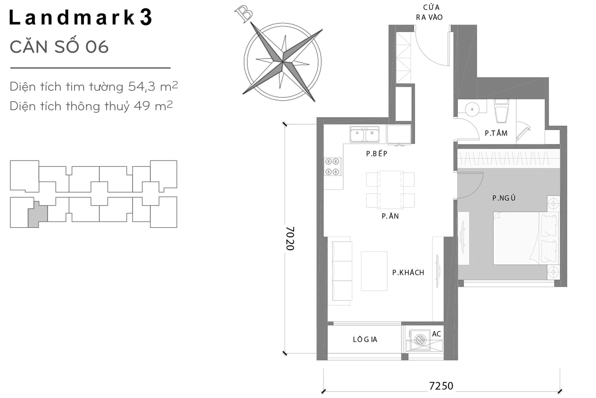 Layout L3-06 | Tòa Landmark 3 - Vinhomes Central Park