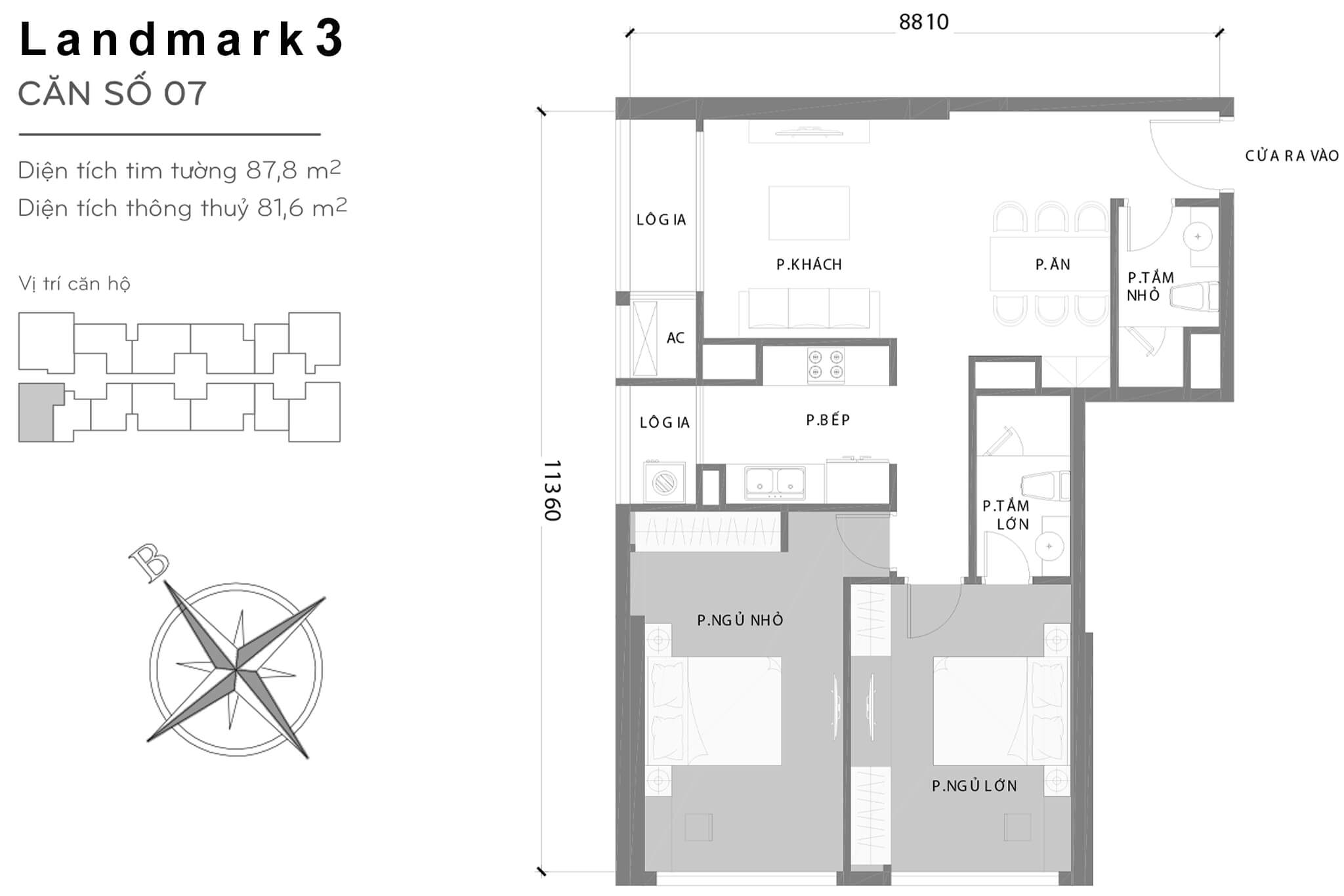 Layout L3-07 | Tòa Landmark 3 - Vinhomes Central Park