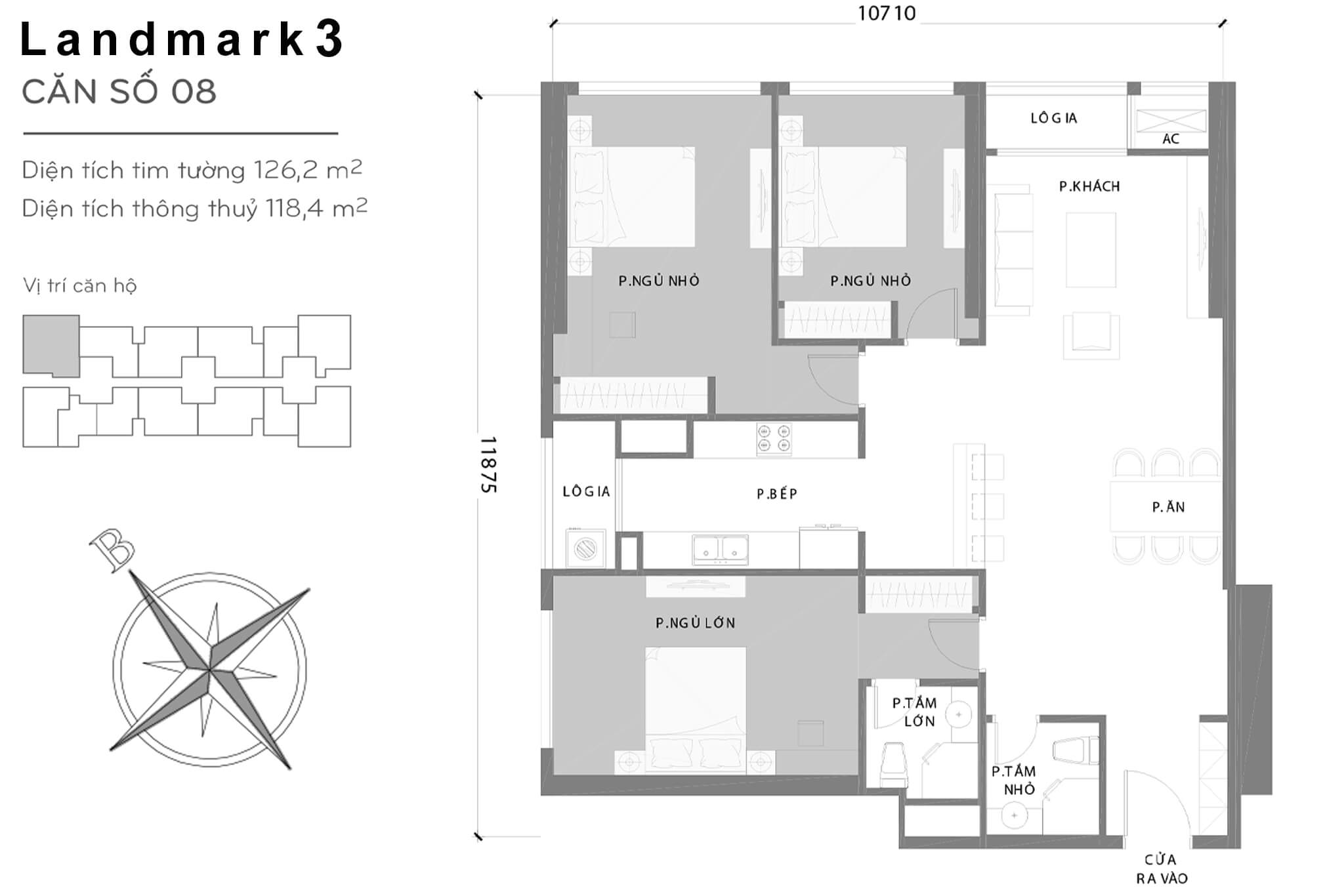 Layout L3-08 | Tòa Landmark 3 - Vinhomes Central Park