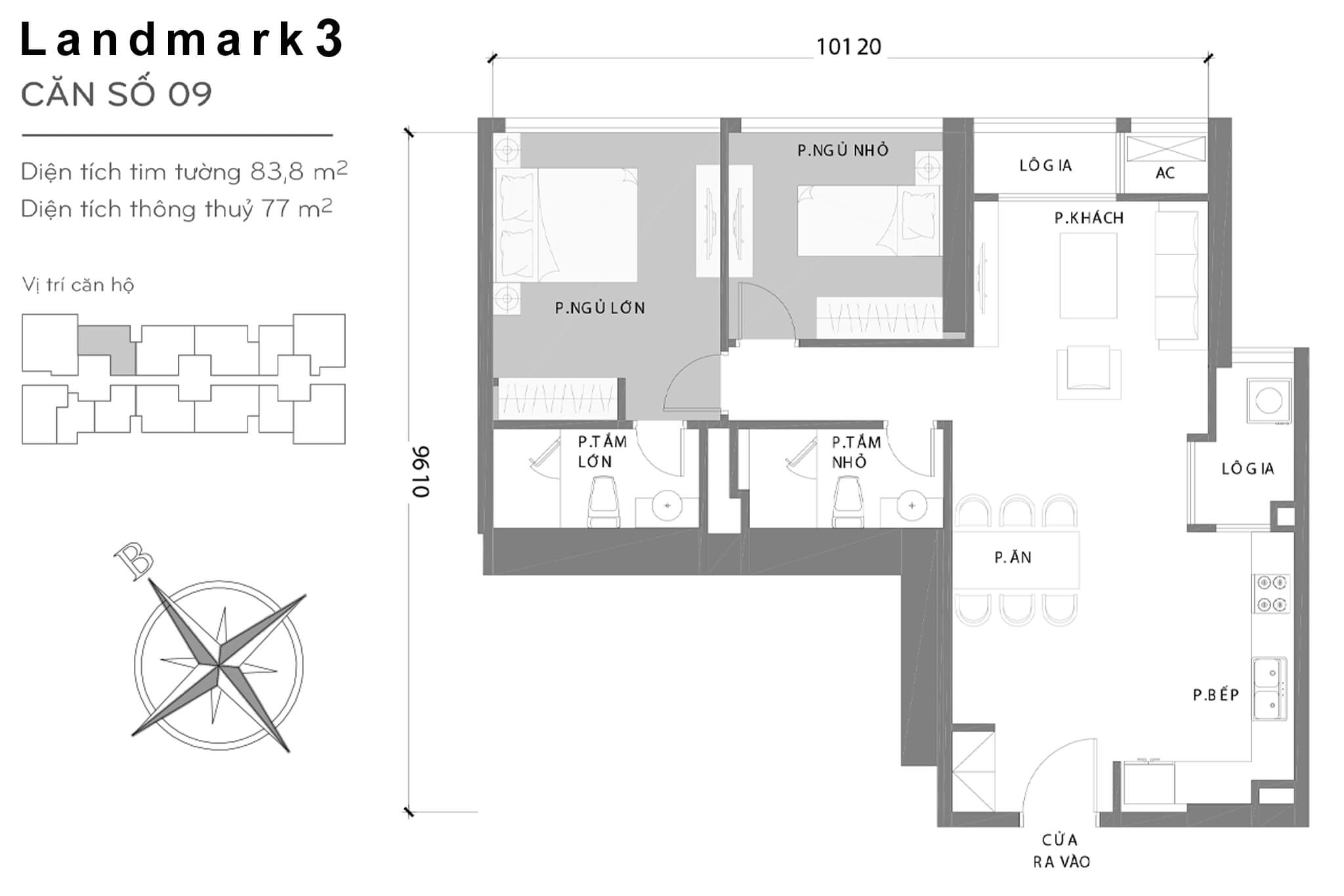 Layout L3-09 | Tòa Landmark 3 - Vinhomes Central Park