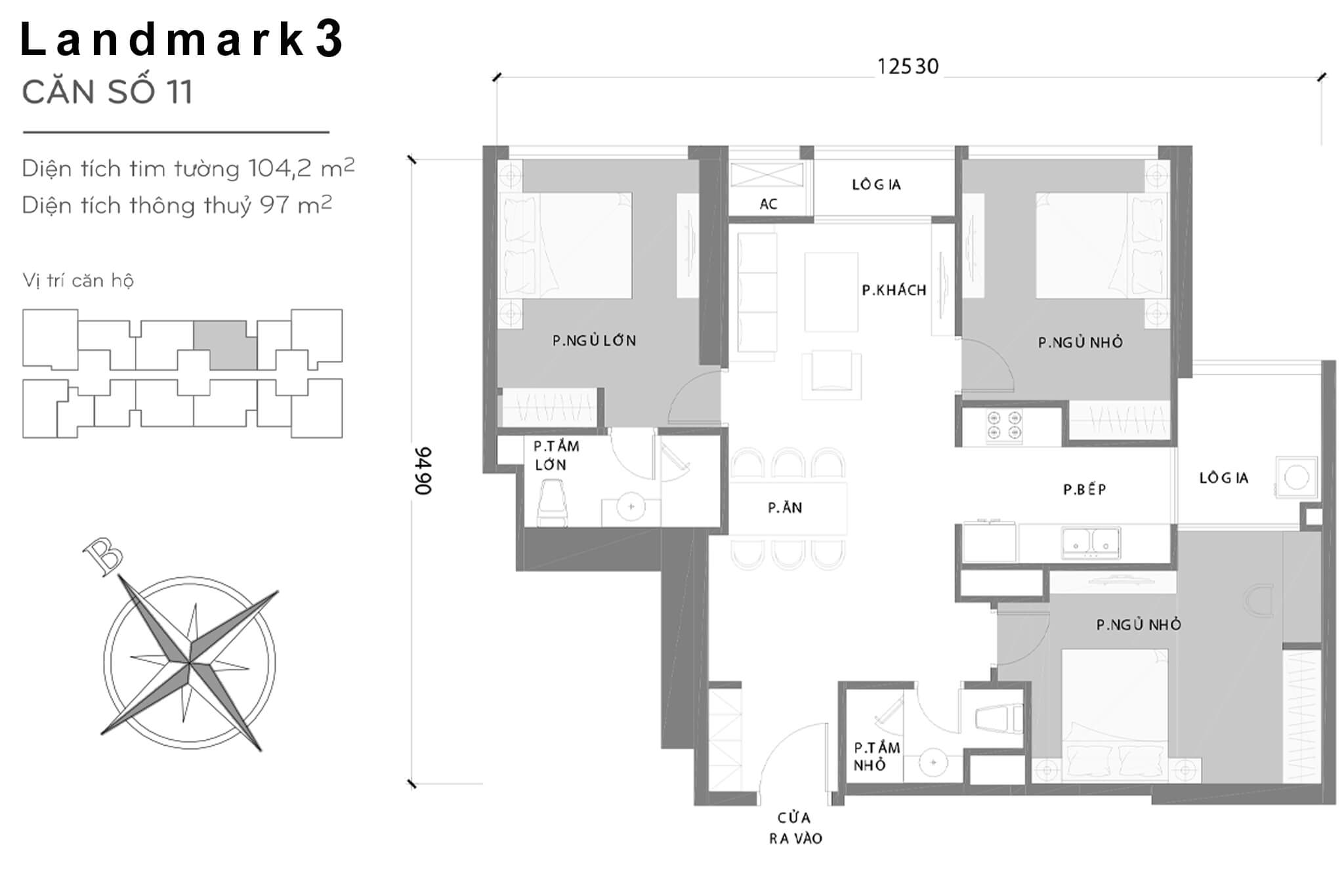 Layout L3-11 | Tòa Landmark 3 - Vinhomes Central Park