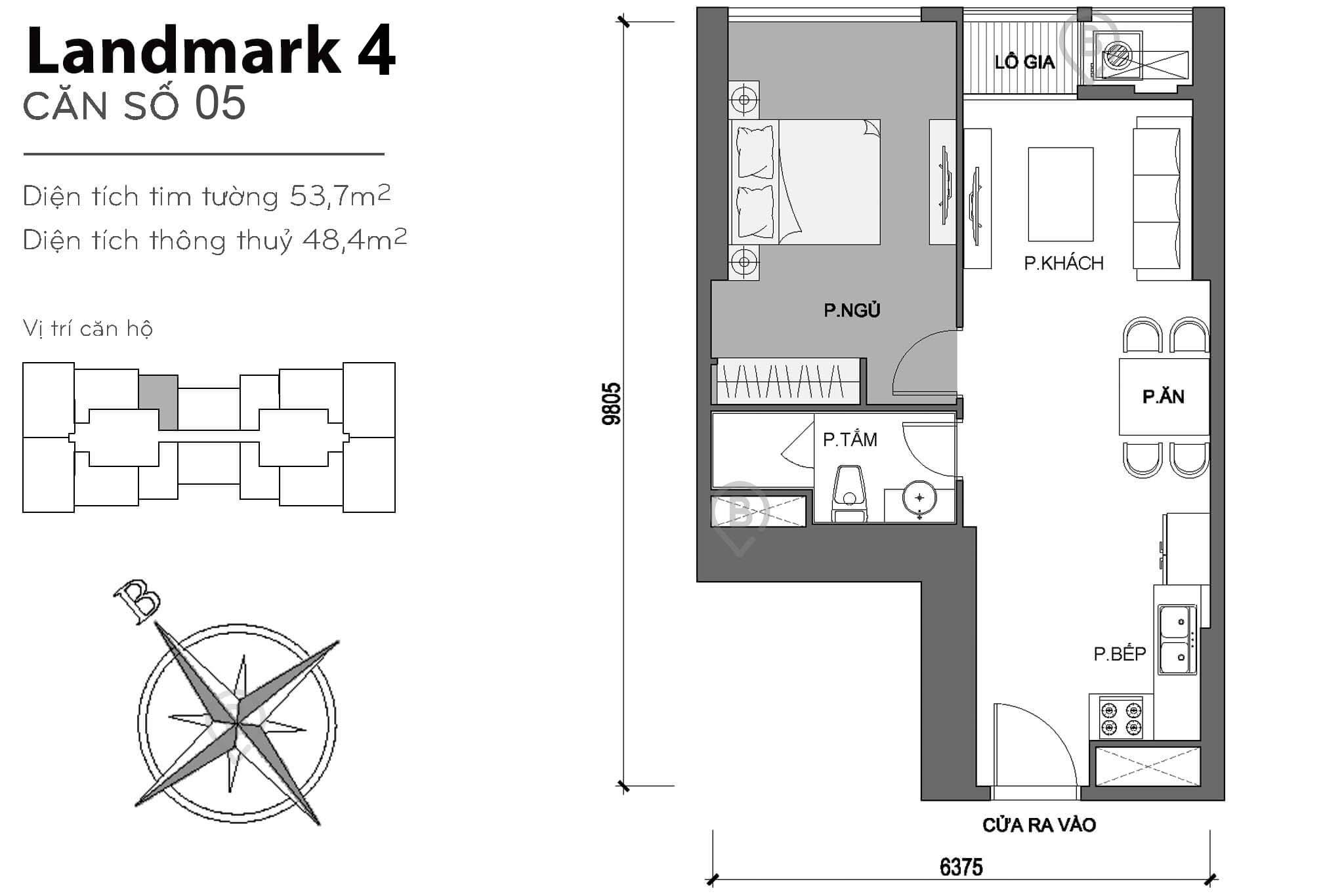 Layout L4-05 | Tòa Landmark 4 - Vinhomes Central Park