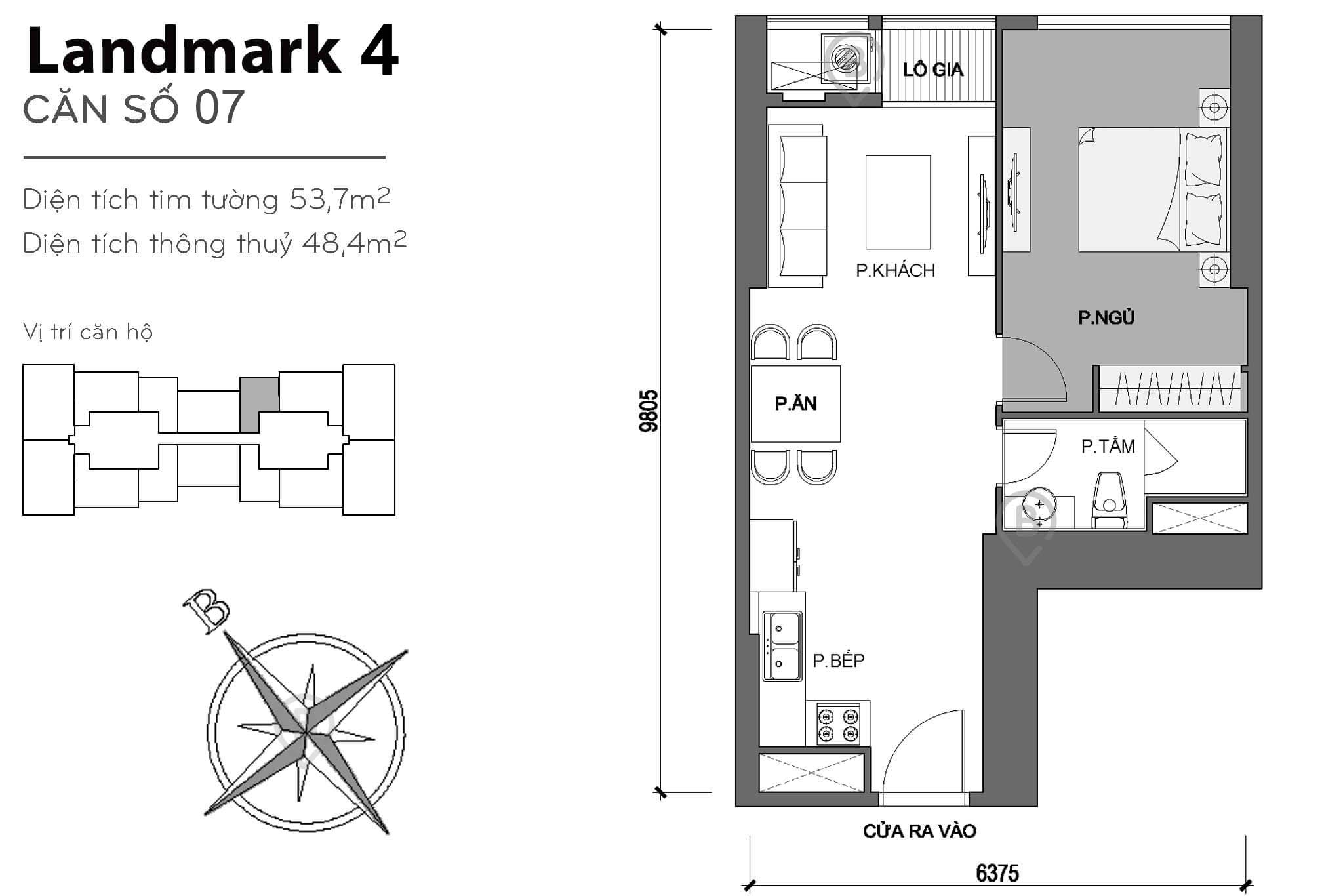 Layout L4-07 | Tòa Landmark 4 - Vinhomes Central Park