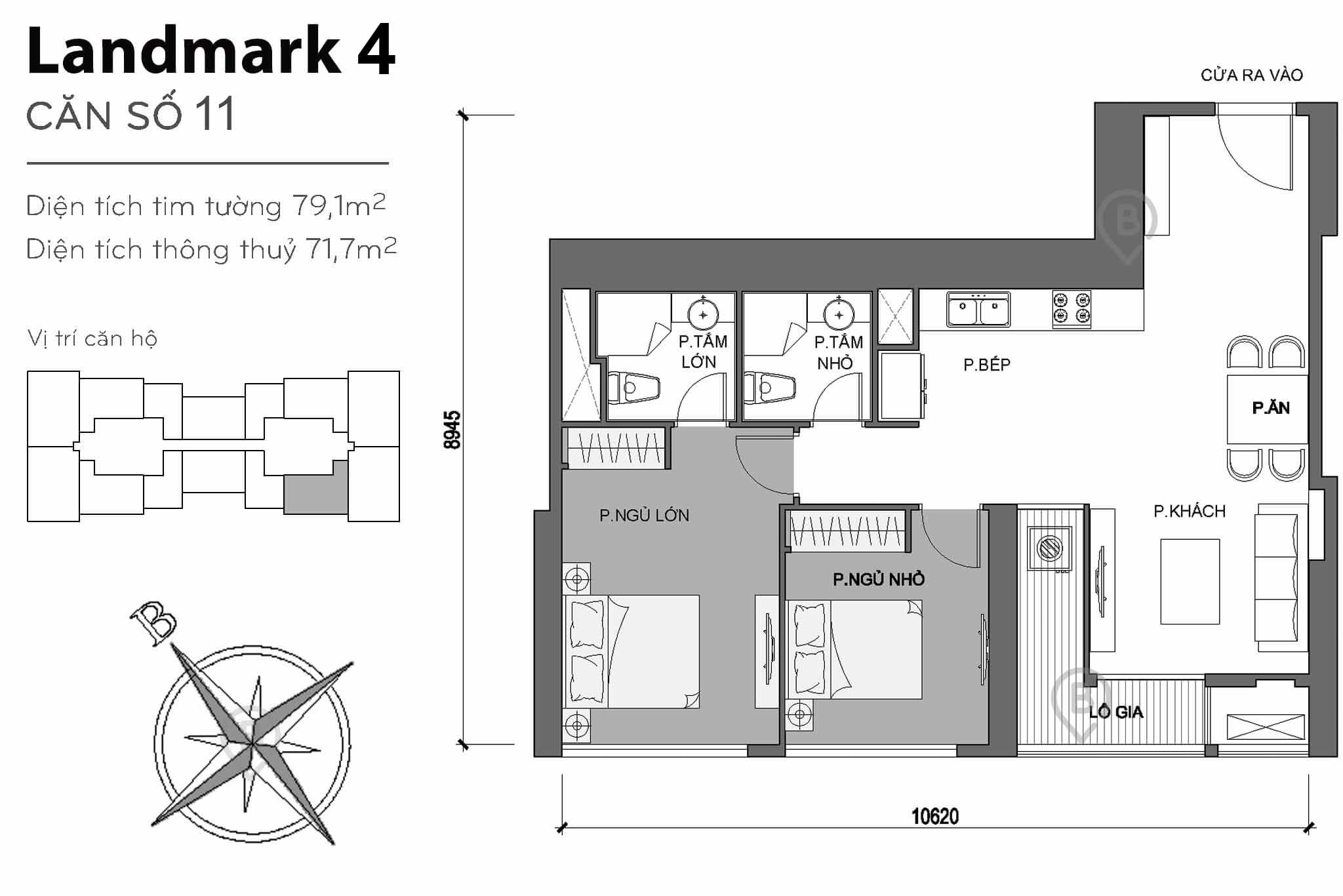 Layout L4-11 | Tòa Landmark 4 - Vinhomes Central Park