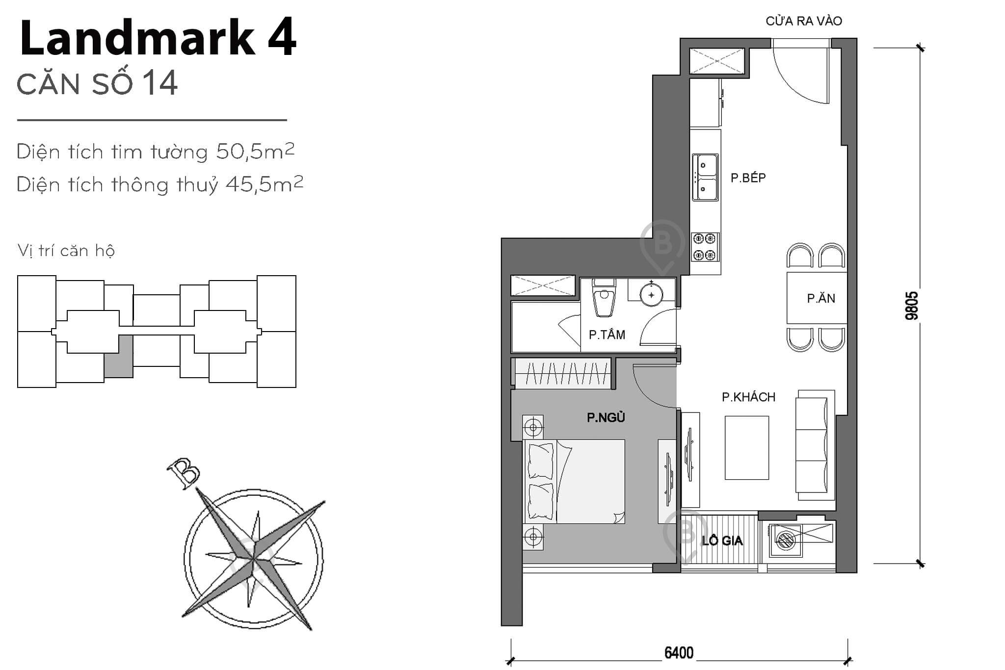 Layout L4-14 | Tòa Landmark 4 - Vinhomes Central Park