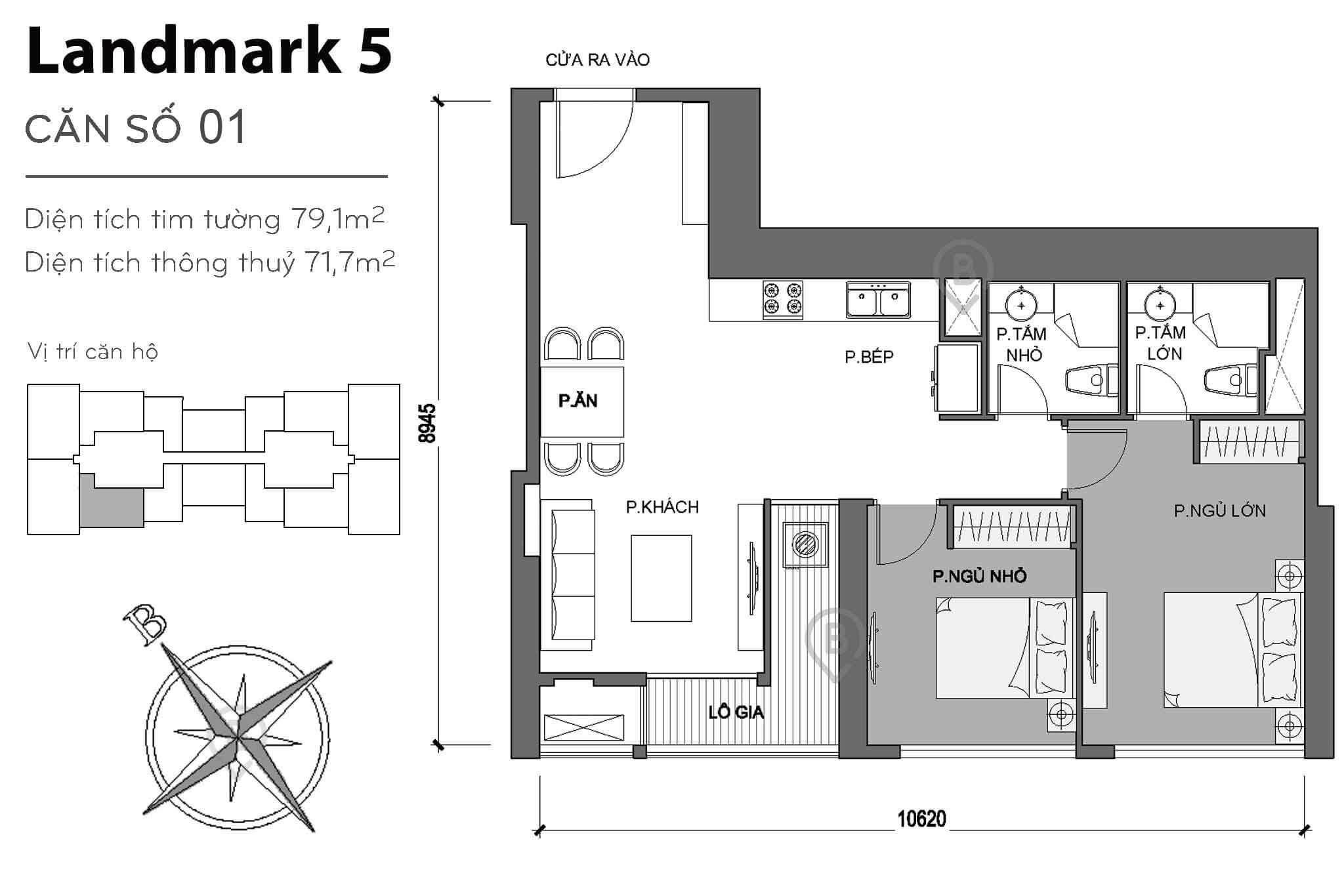 Layout L5-01 | Tòa Landmark 5 - Vinhomes Central Park