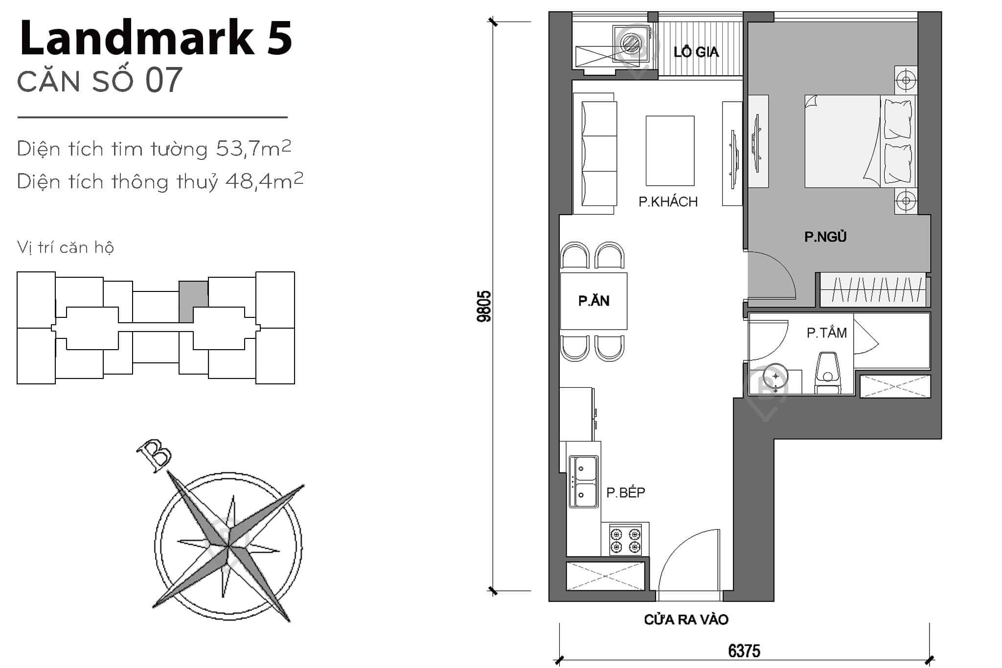 Layout L5-07 | Tòa Landmark 5 - Vinhomes Central Park