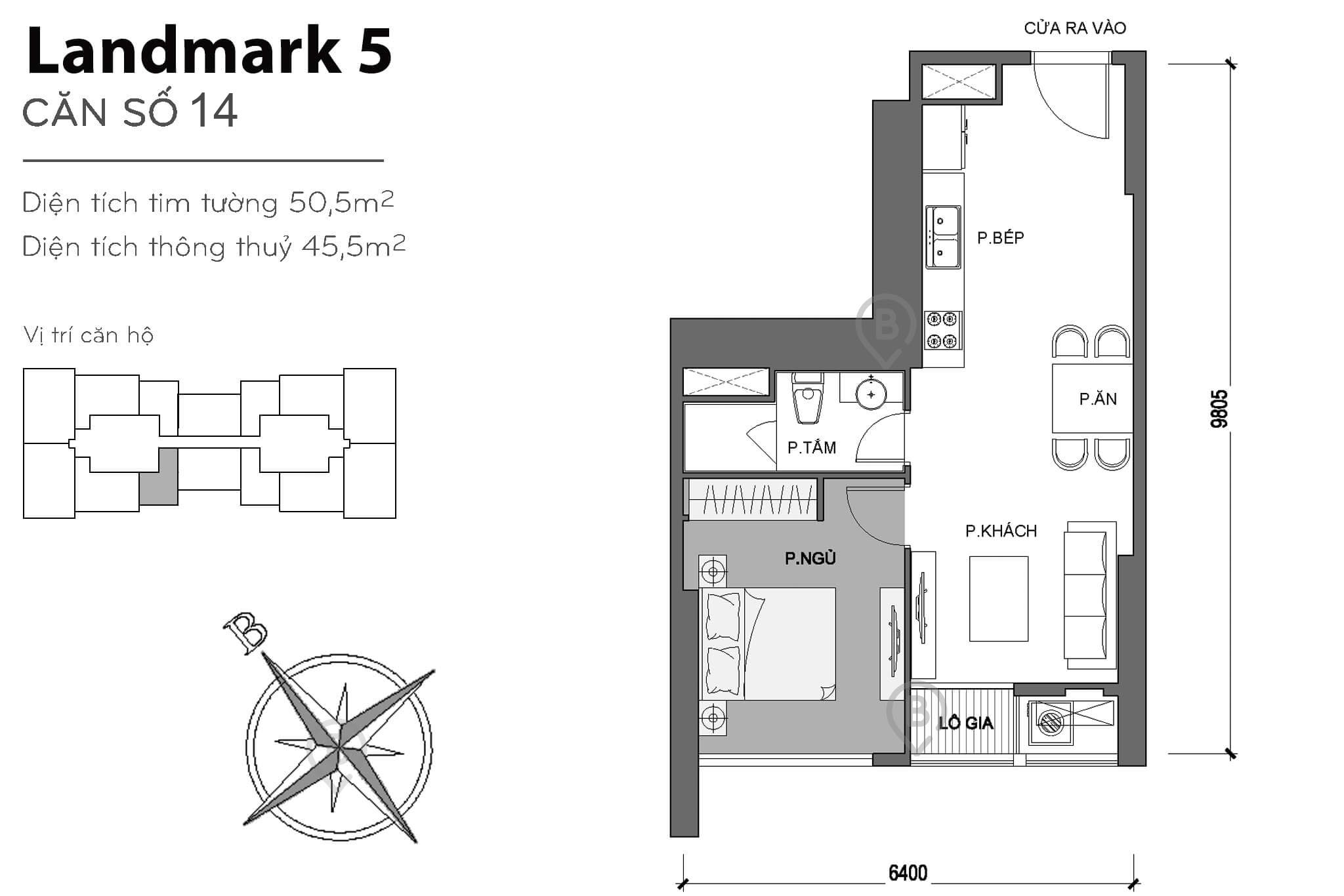 Layout L5-14 | Tòa Landmark 5 - Vinhomes Central Park