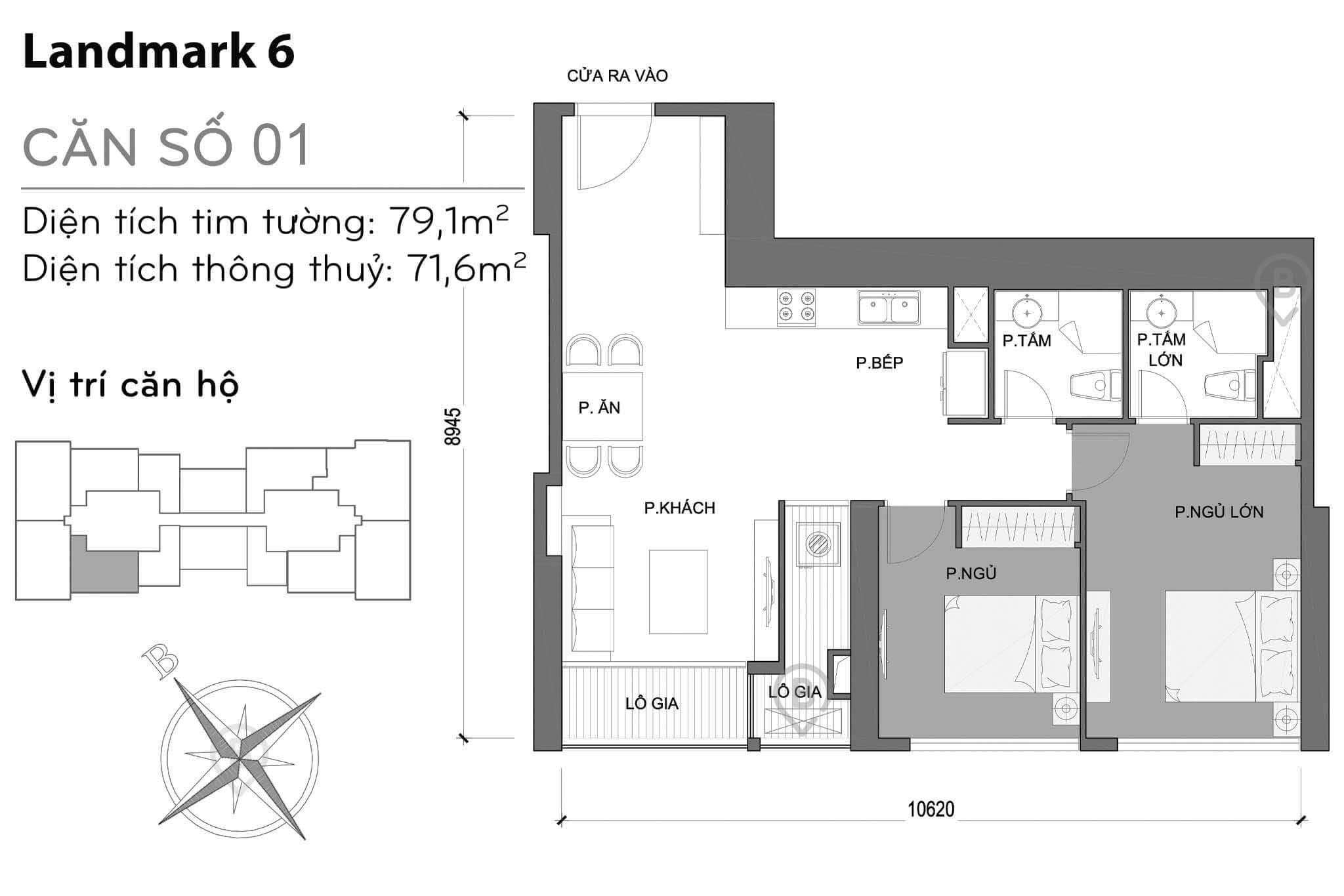 Layout L6-01 | Tòa Landmark 6 - Vinhomes Central Park