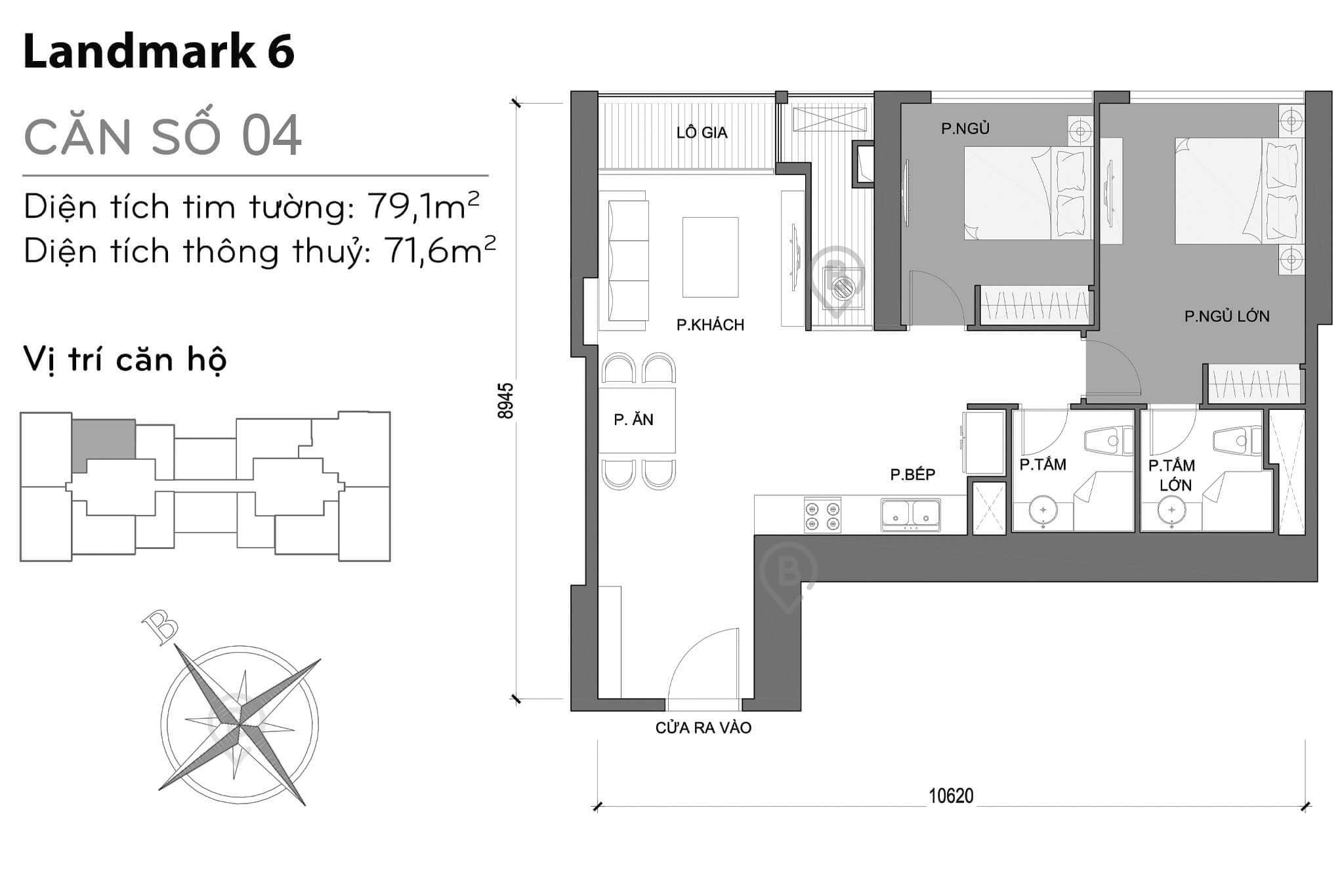 Layout L6-04 | Tòa Landmark 6 - Vinhomes Central Park