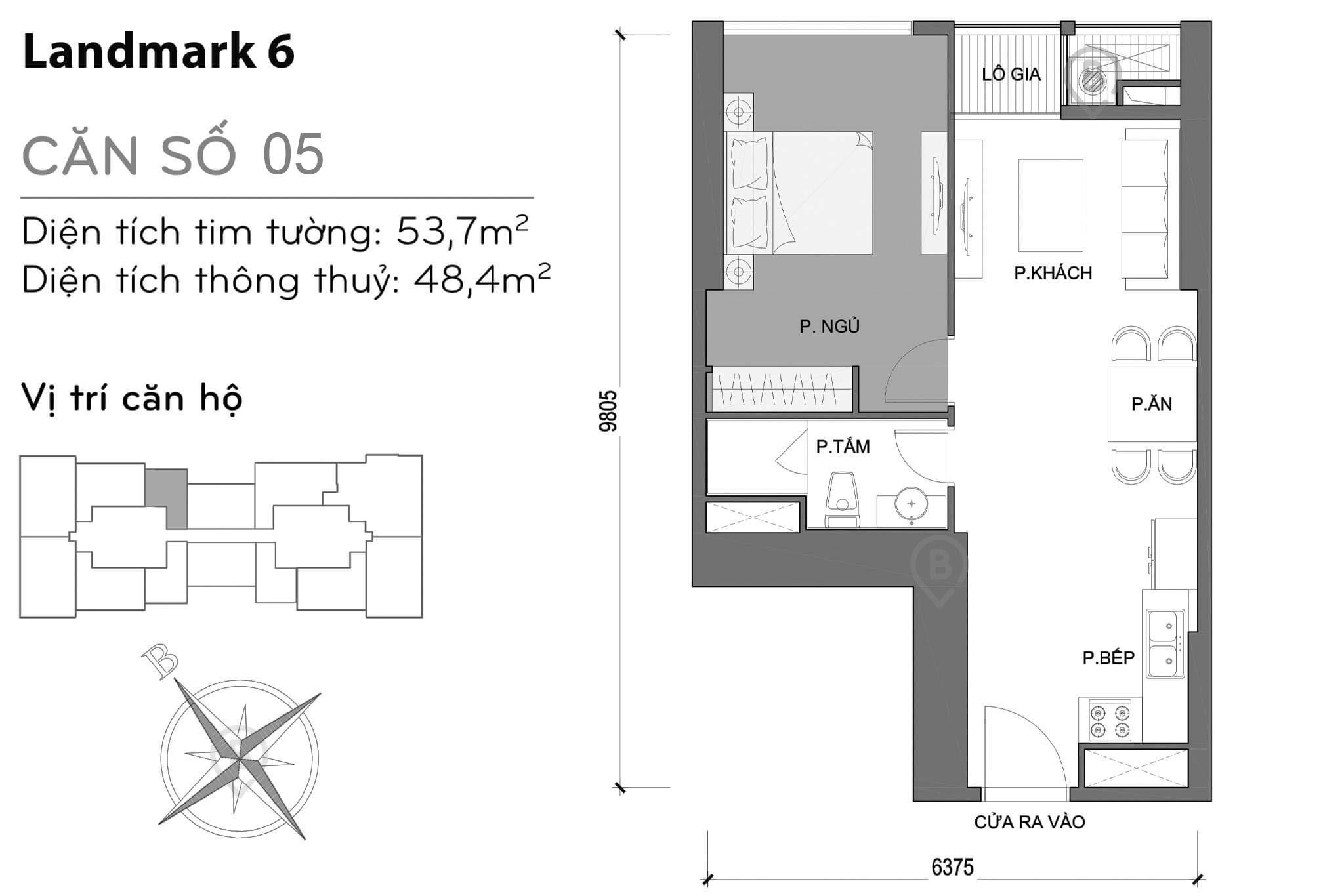 Layout L6-05 | Tòa Landmark 6 - Vinhomes Central Park