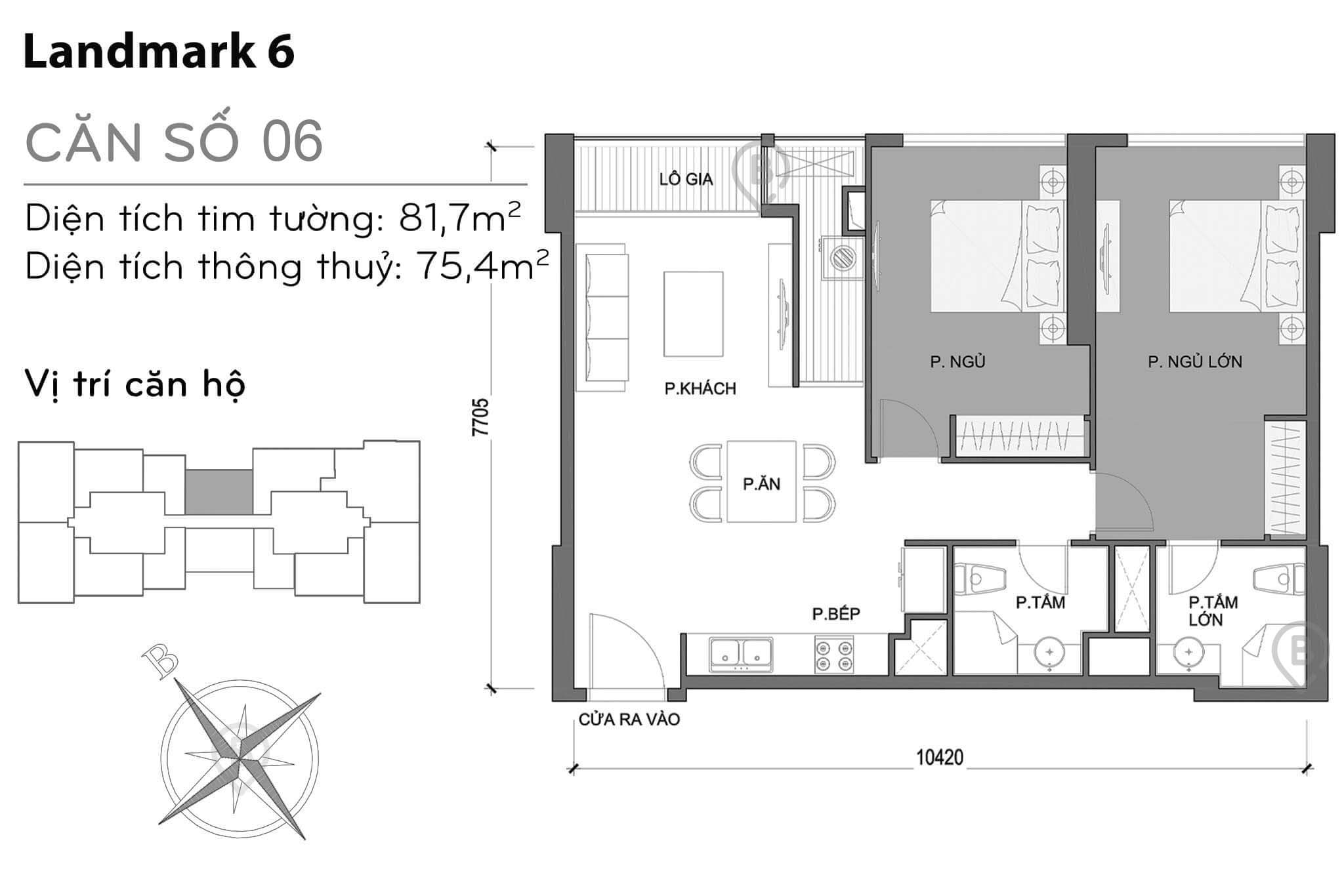 Layout L6-06 | Tòa Landmark 6 - Vinhomes Central Park