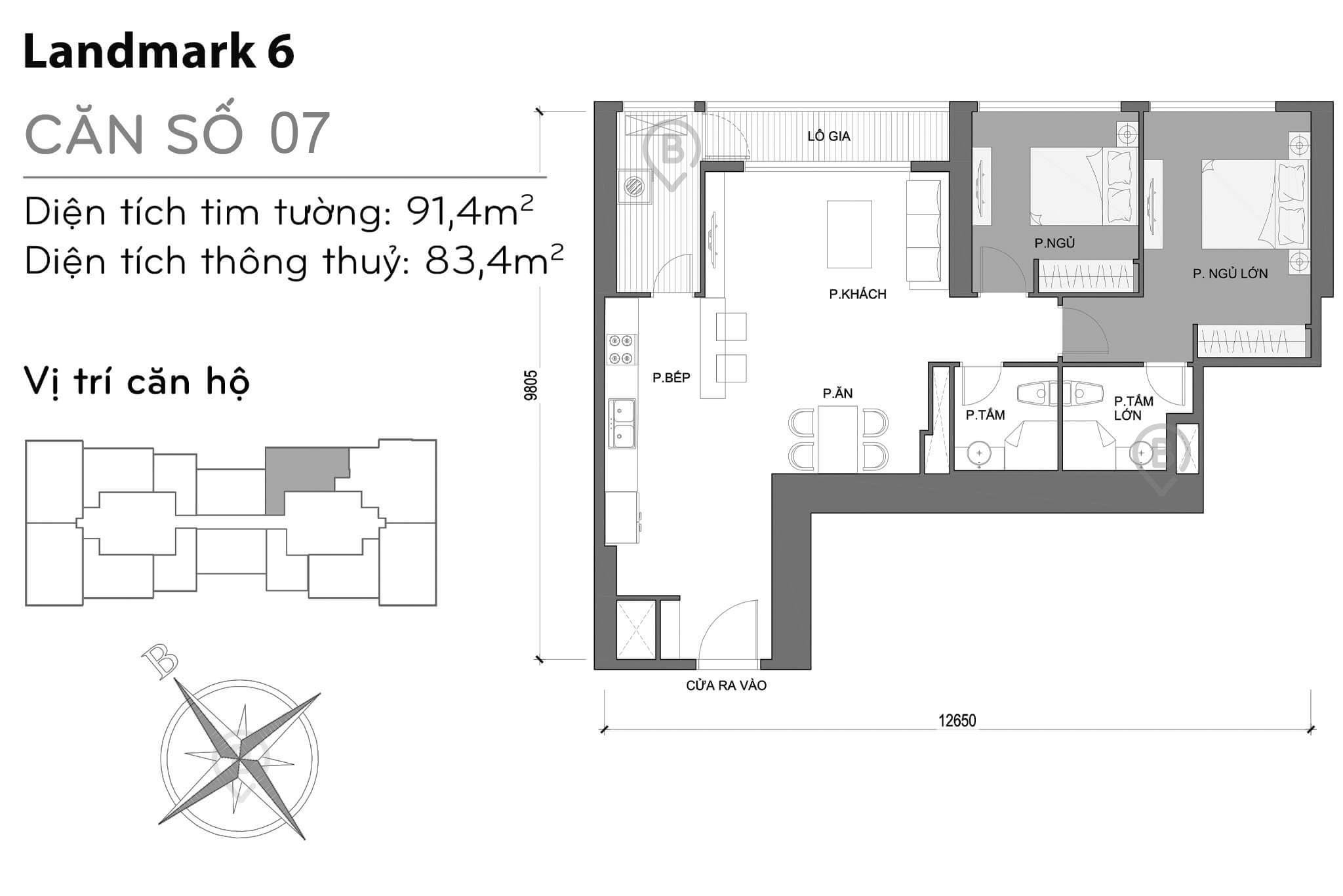 Layout L6-07 | Tòa Landmark 6 - Vinhomes Central Park