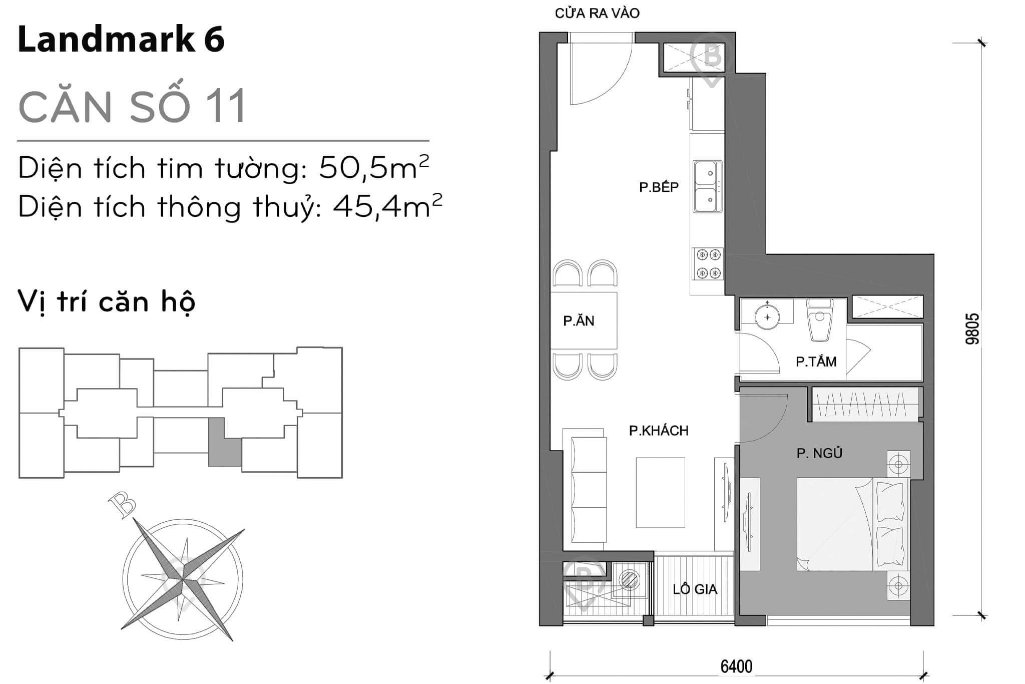 Layout L6-11 | Tòa Landmark 6 - Vinhomes Central Park