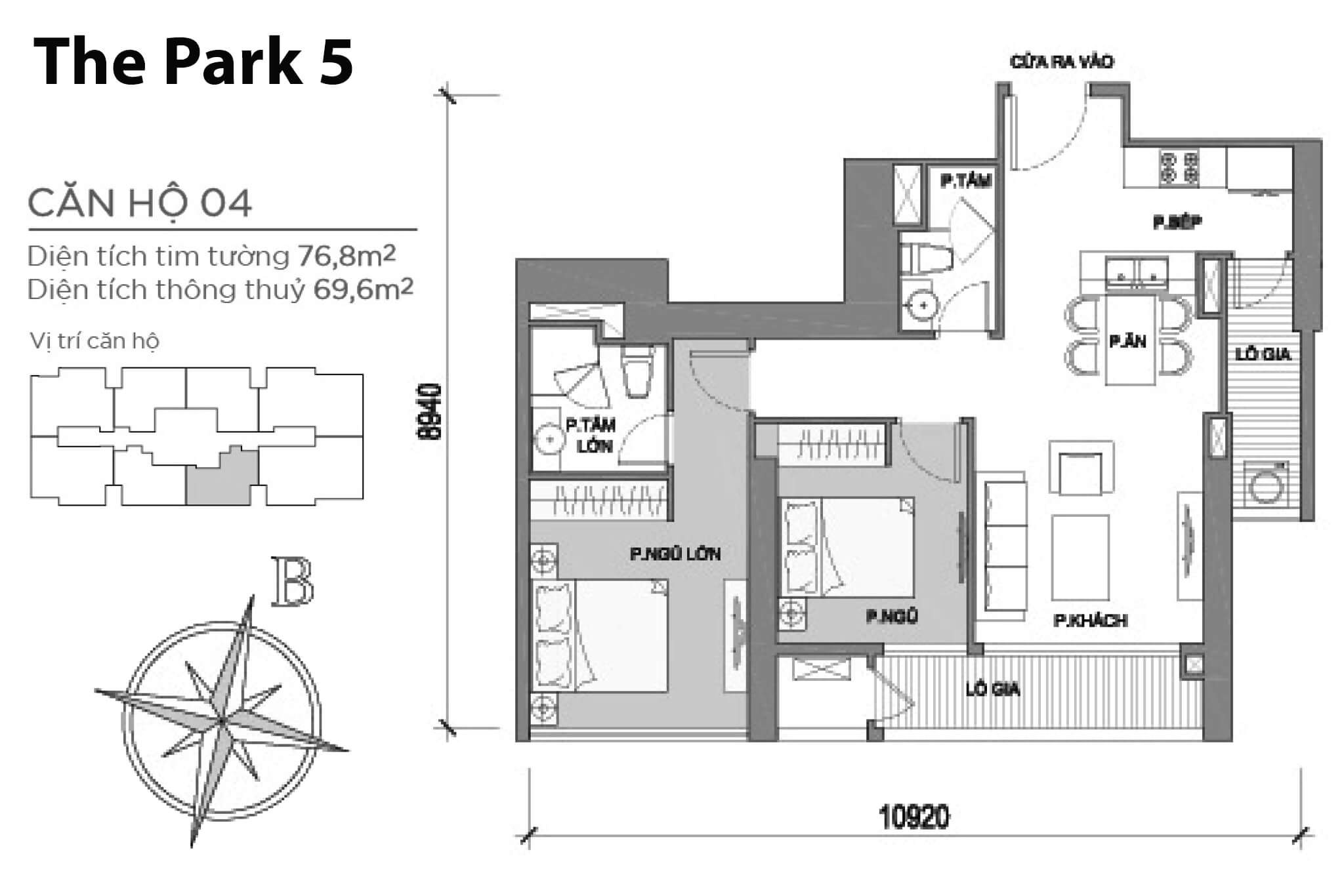 Layout P5-04 | Tòa Park 5 - Vinhomes Central Park