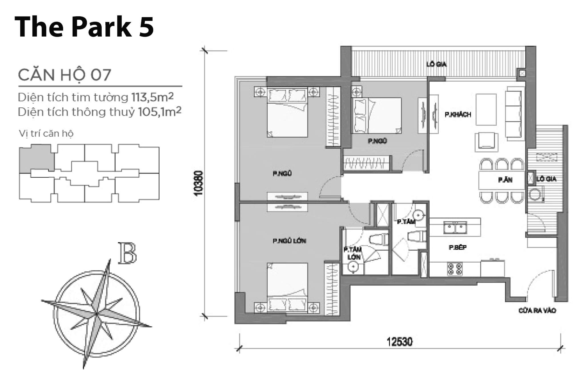 Layout P5-07 | Tòa Park 5 - Vinhomes Central Park