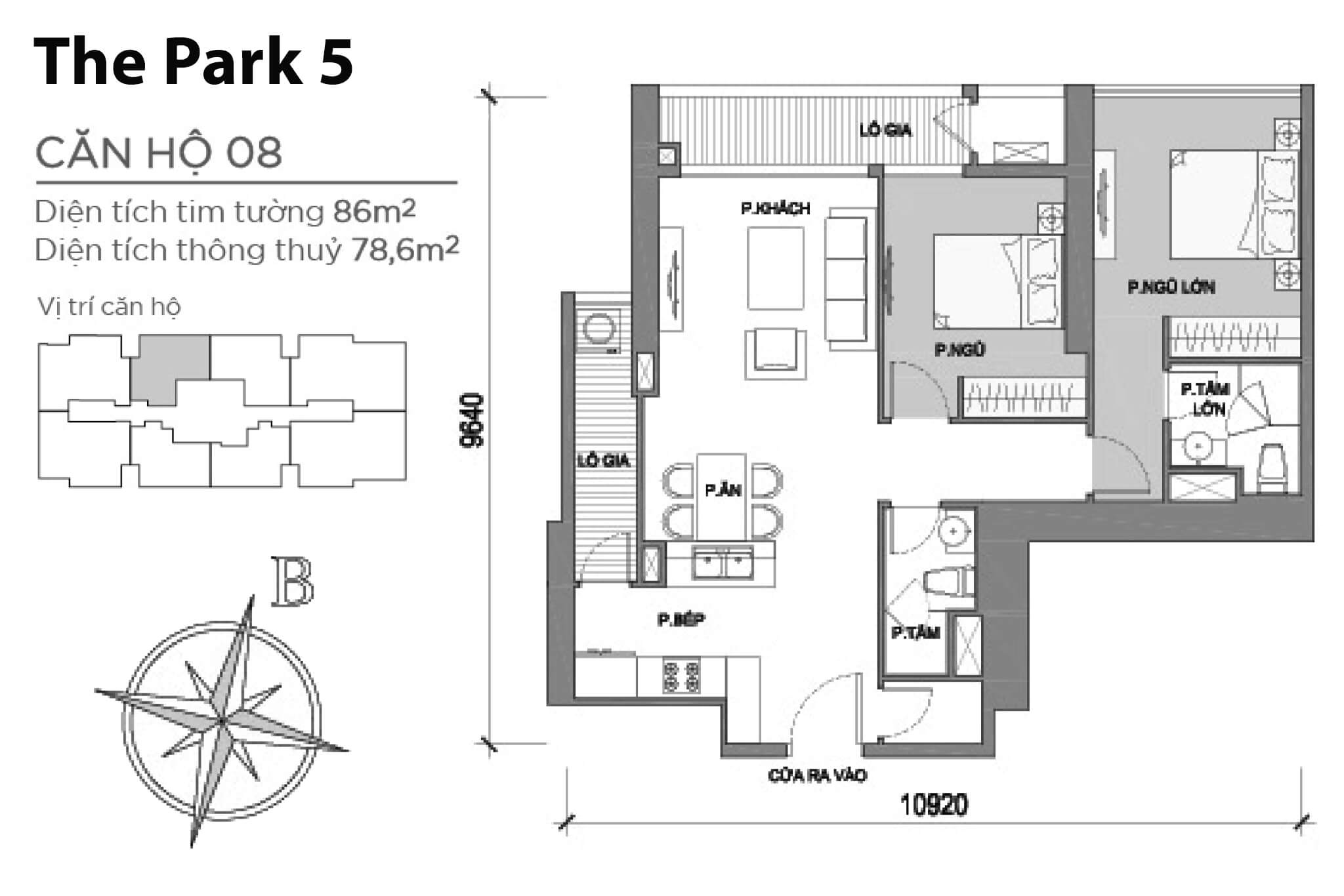 Layout P5-08 | Tòa Park 5 - Vinhomes Central Park