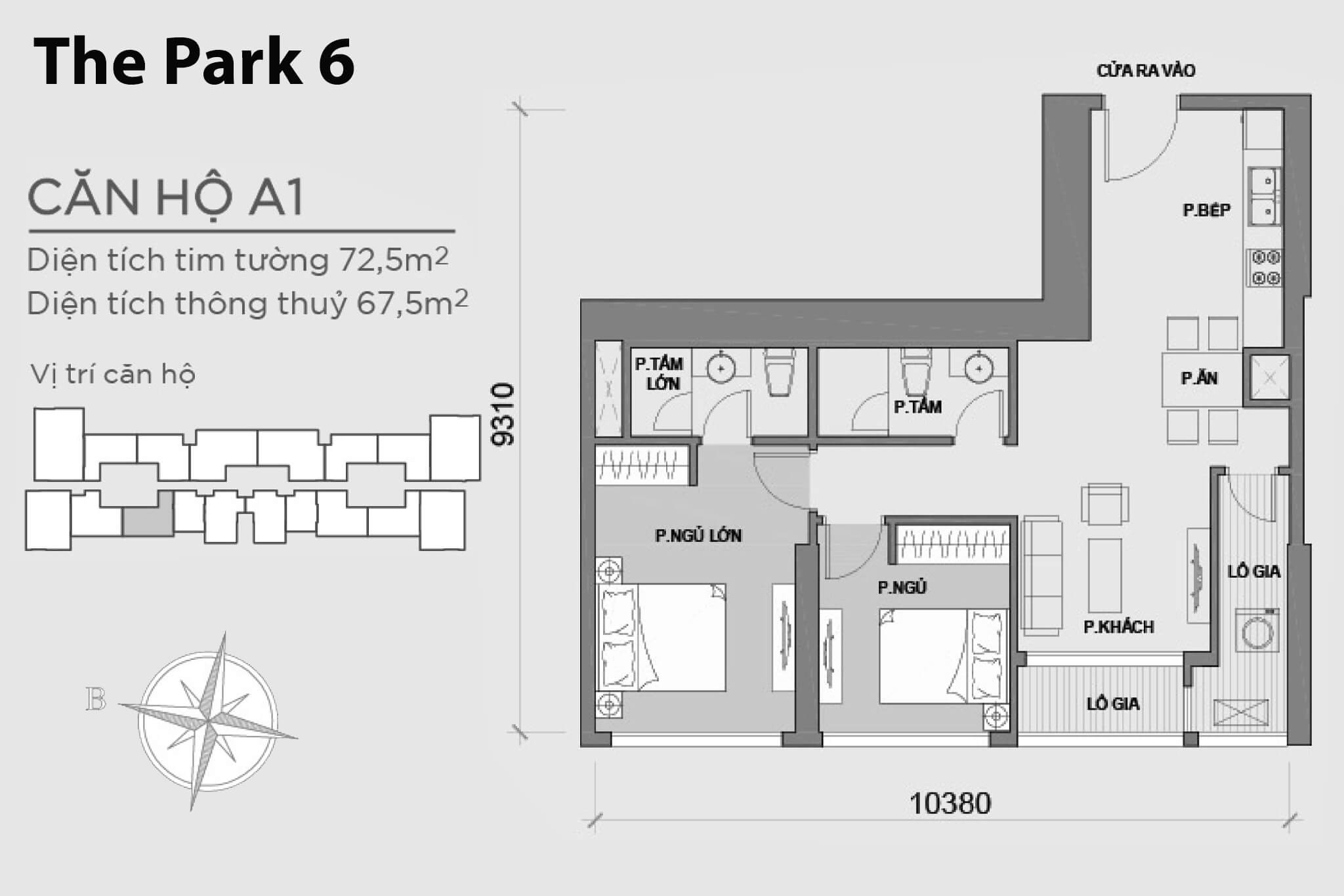 Layout P6A-01 | Tòa Park 6 - Vinhomes Central Park