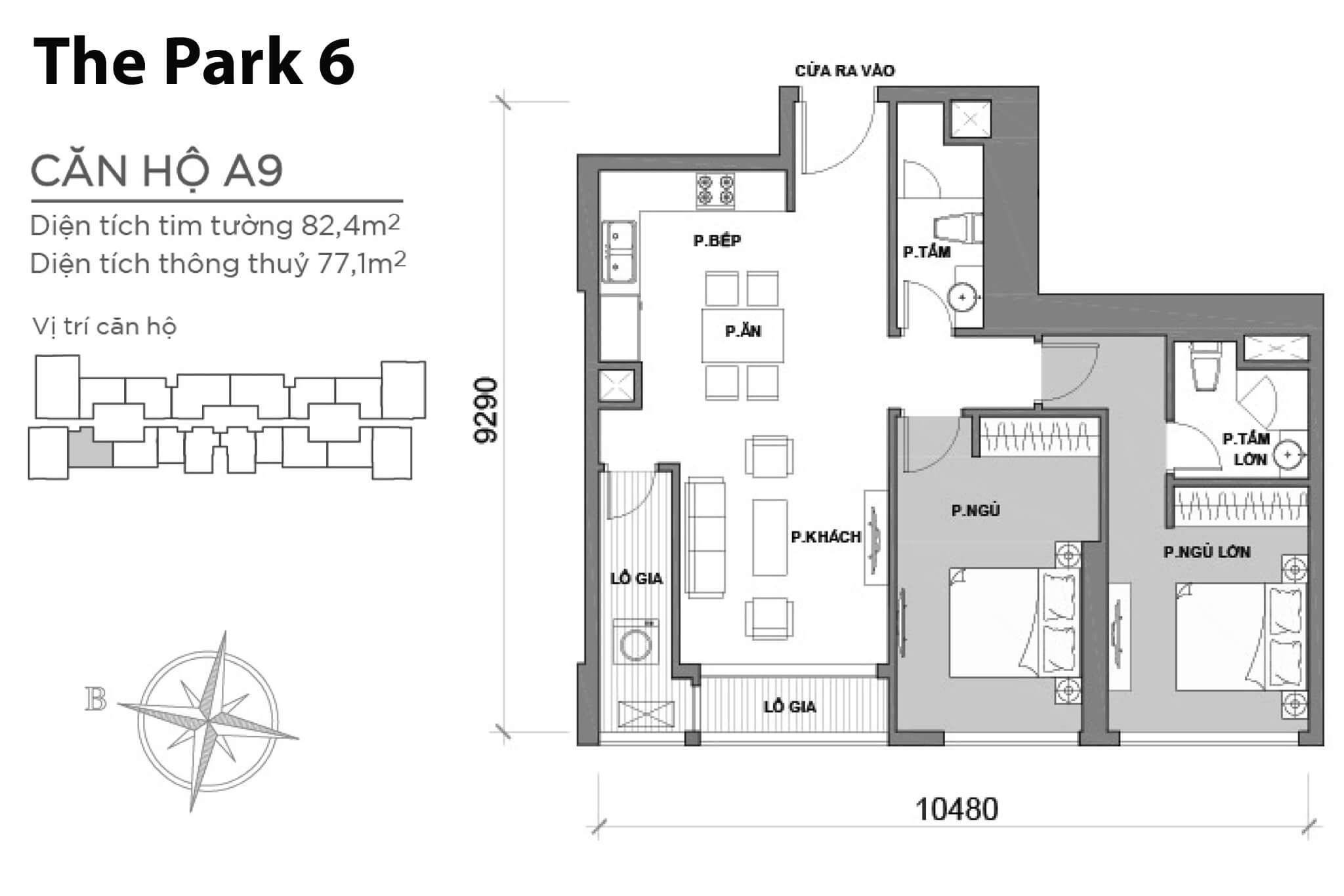 Layout P6A-09 | Tòa Park 6 - Vinhomes Central Park