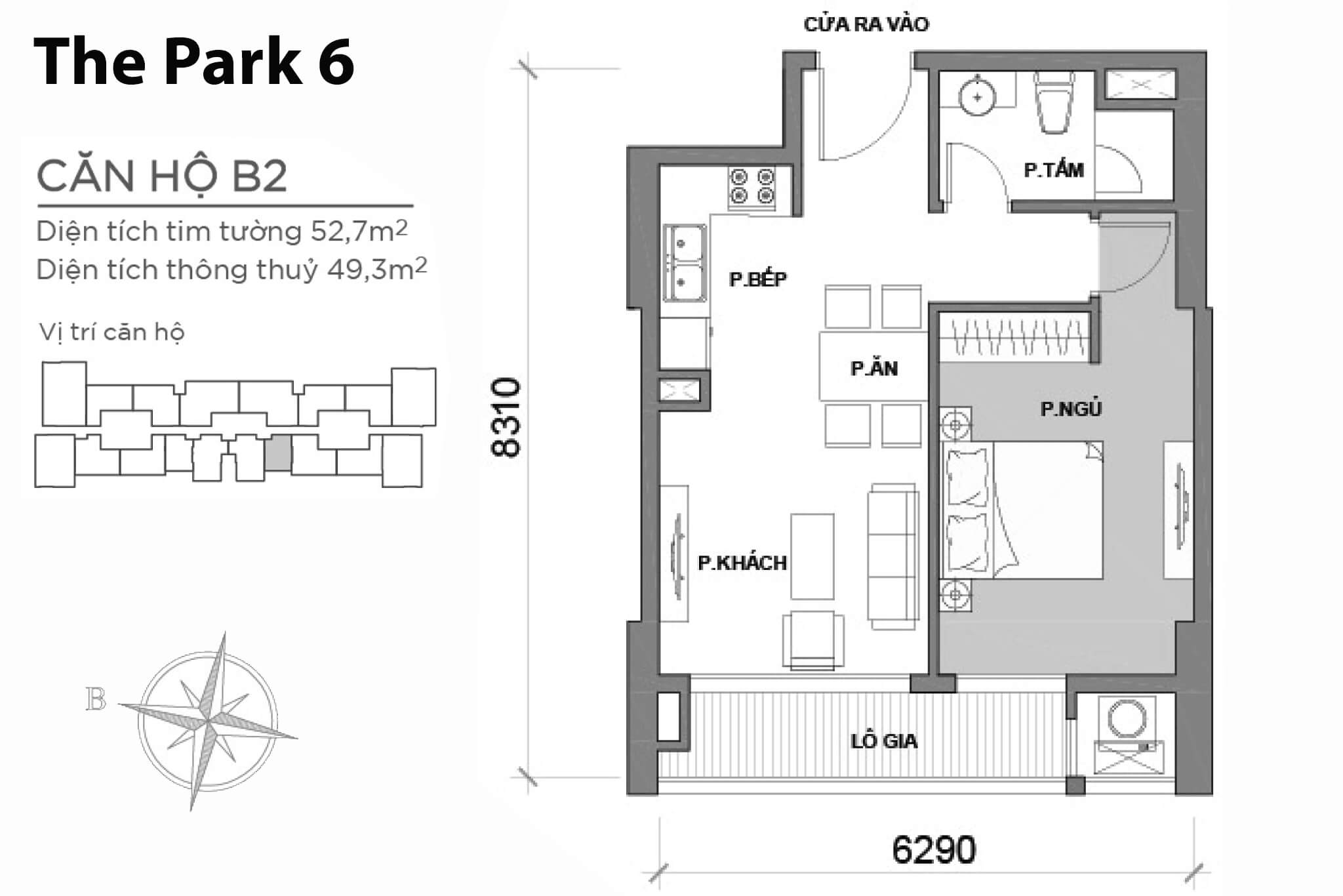 Layout P6B-02 | Tòa Park 6 - Vinhomes Central Park