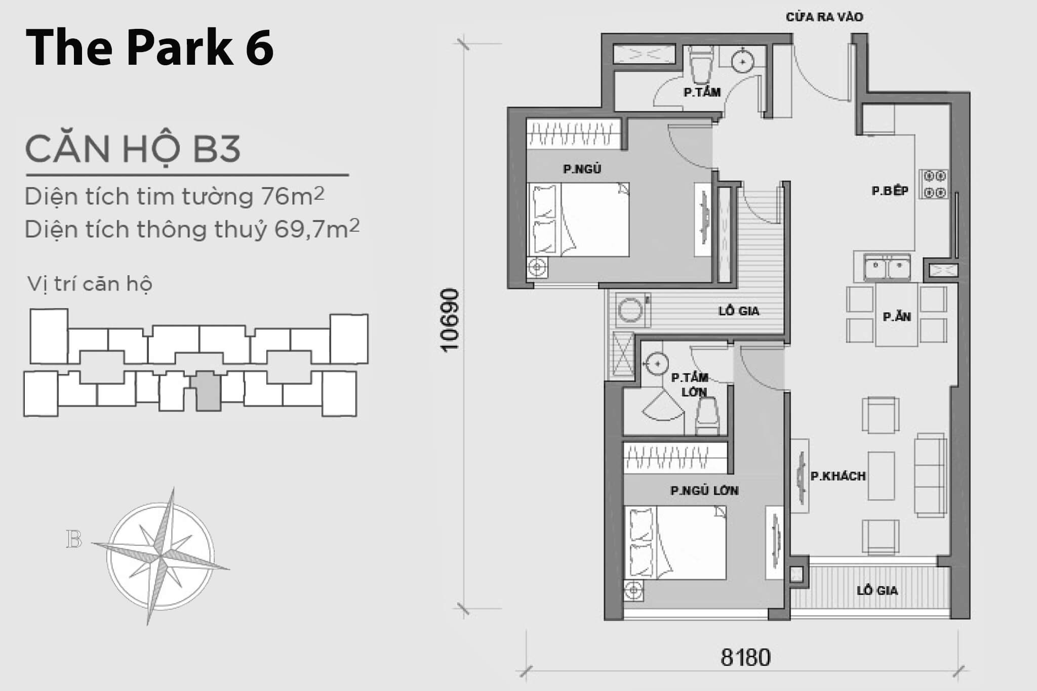 Layout P6B-03 | Tòa Park 6 - Vinhomes Central Park