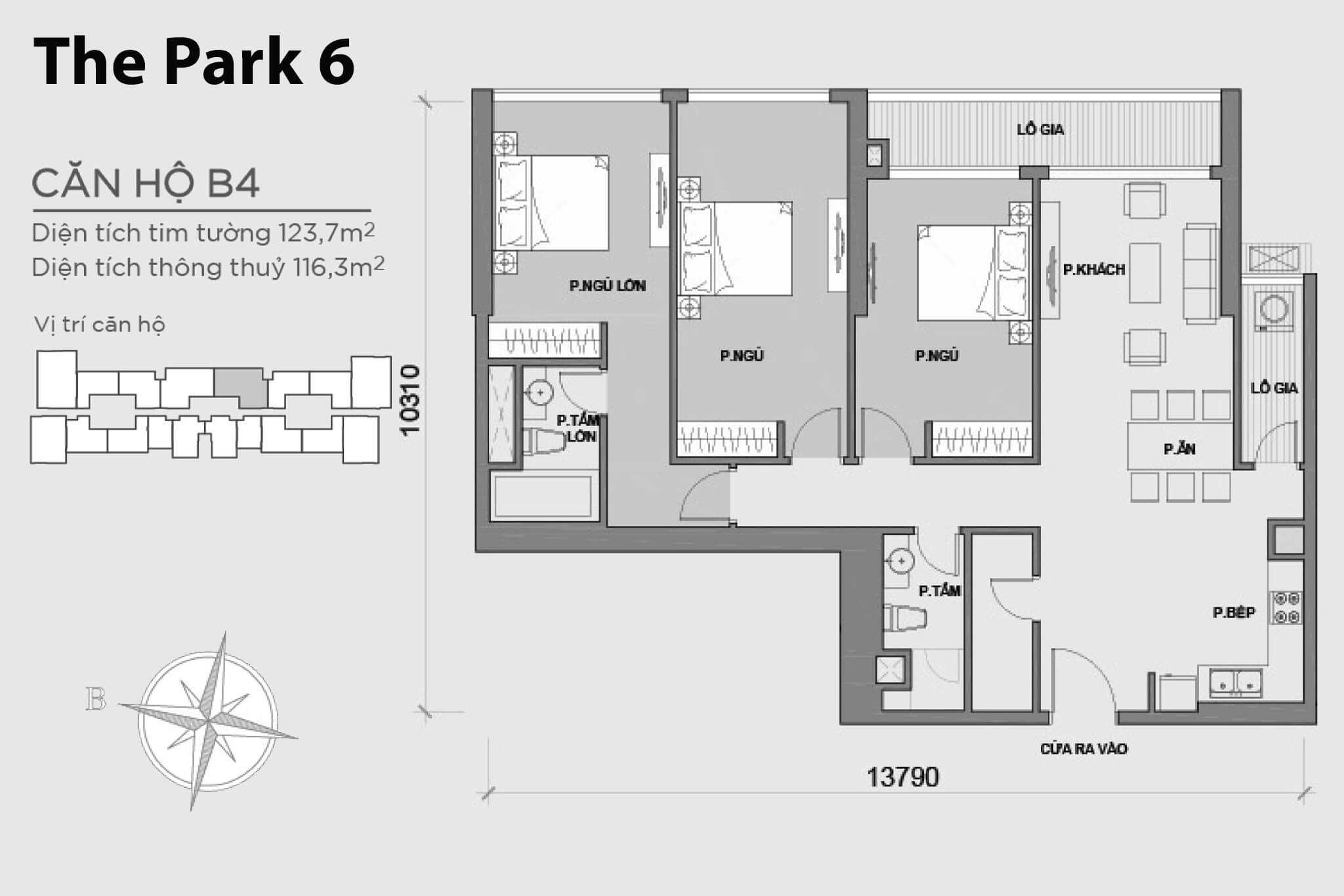 Layout P6B-04 | Tòa Park 6 - Vinhomes Central Park