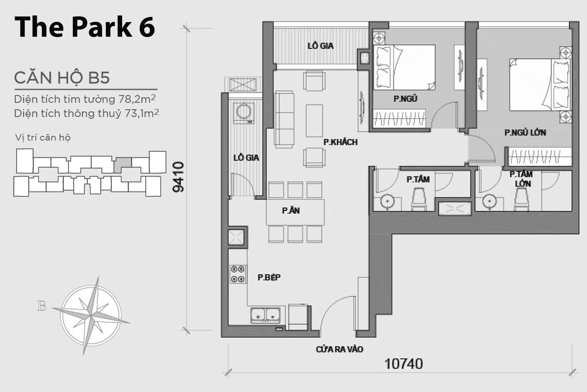 Layout P6B-05 | Tòa Park 6 - Vinhomes Central Park