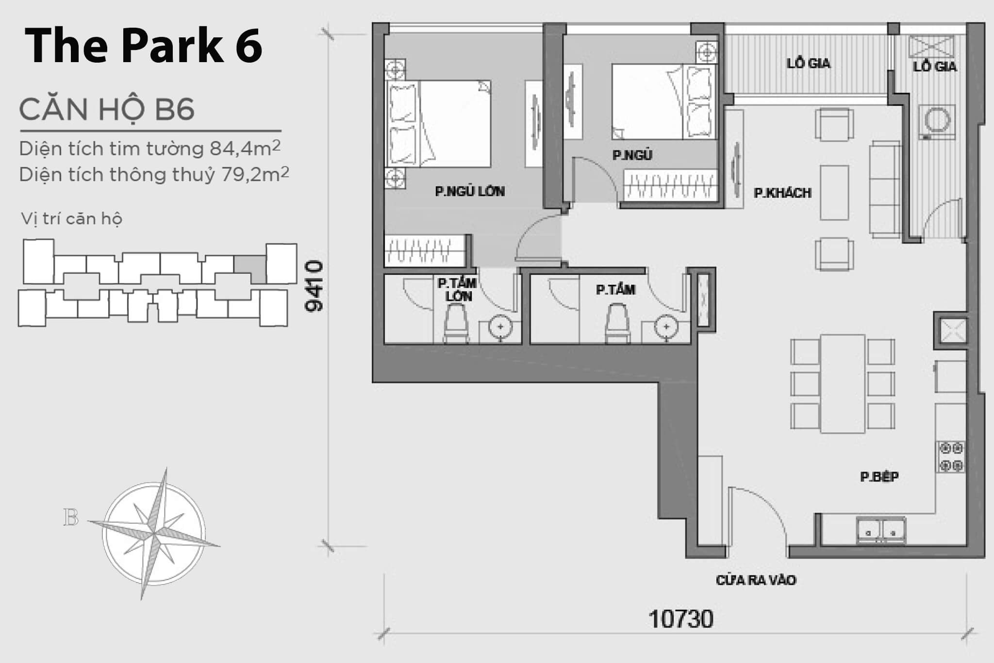 Layout P6B-06 | Tòa Park 6 - Vinhomes Central Park