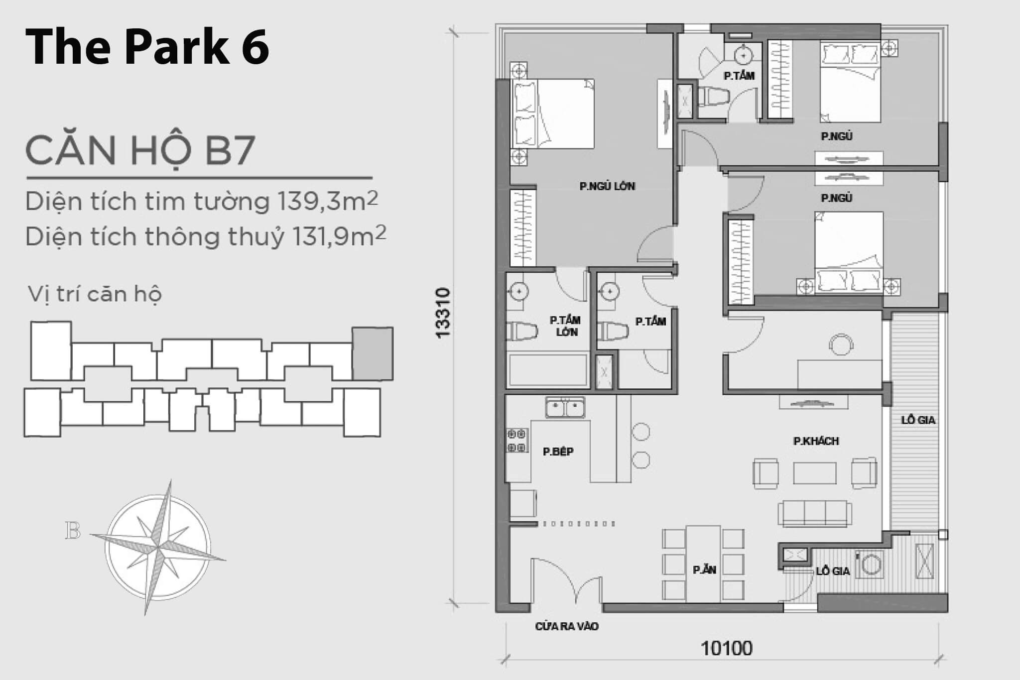 Layout P6B-07 | Tòa Park 6 - Vinhomes Central Park