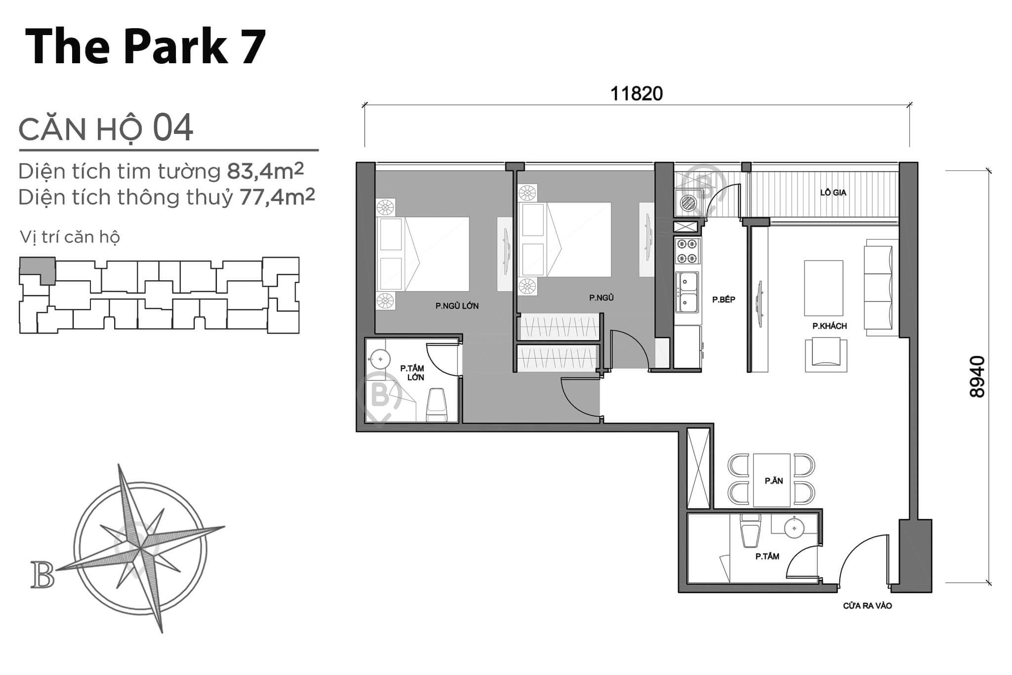 Layout P7-04 | Tòa Park 7 - Vinhomes Central Park