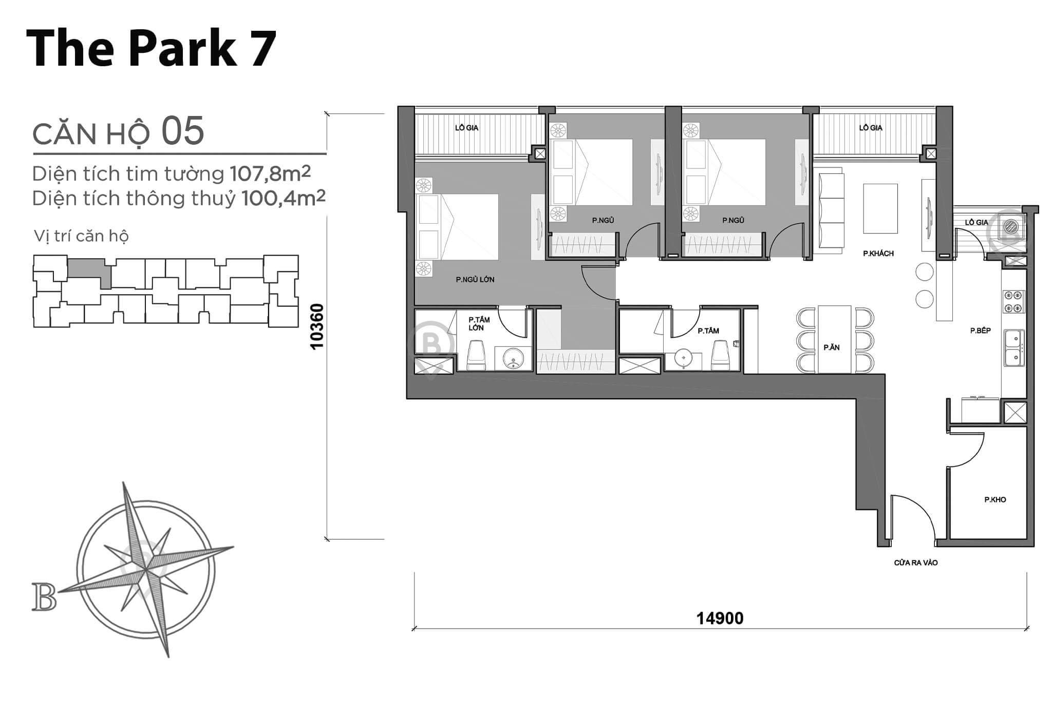 Layout P7-05 | Tòa Park 7 - Vinhomes Central Park