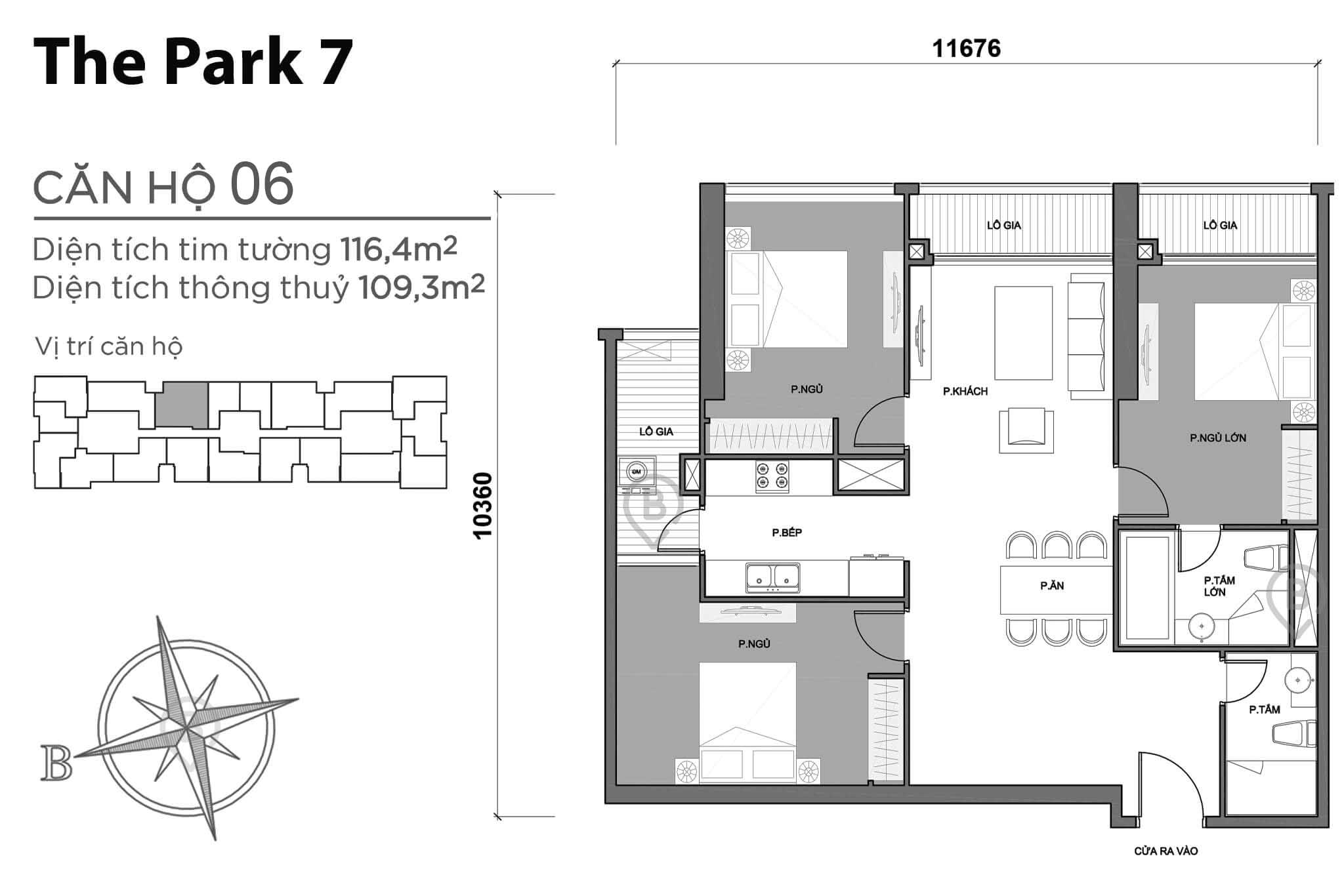 Layout P7-06 | Tòa Park 7 - Vinhomes Central Park