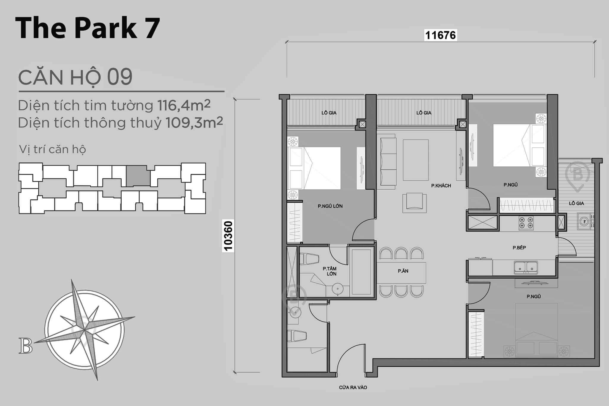 Layout P7-09 | Tòa Park 7 - Vinhomes Central Park