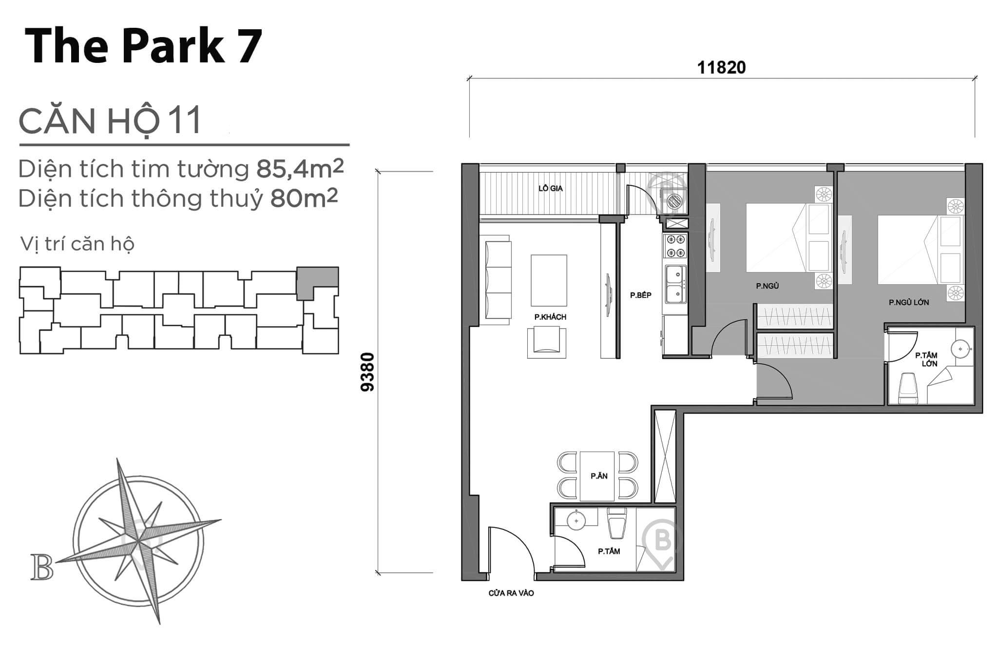 Layout P7-11 | Tòa Park 7 - Vinhomes Central Park