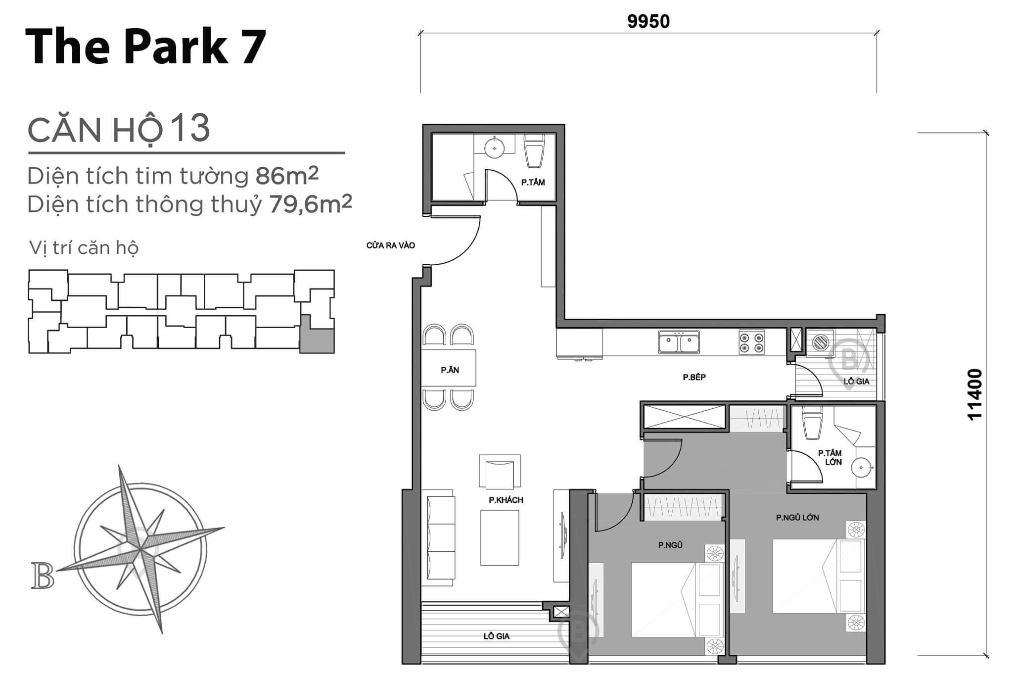 Layout P7-13 | Tòa Park 7 - Vinhomes Central Park