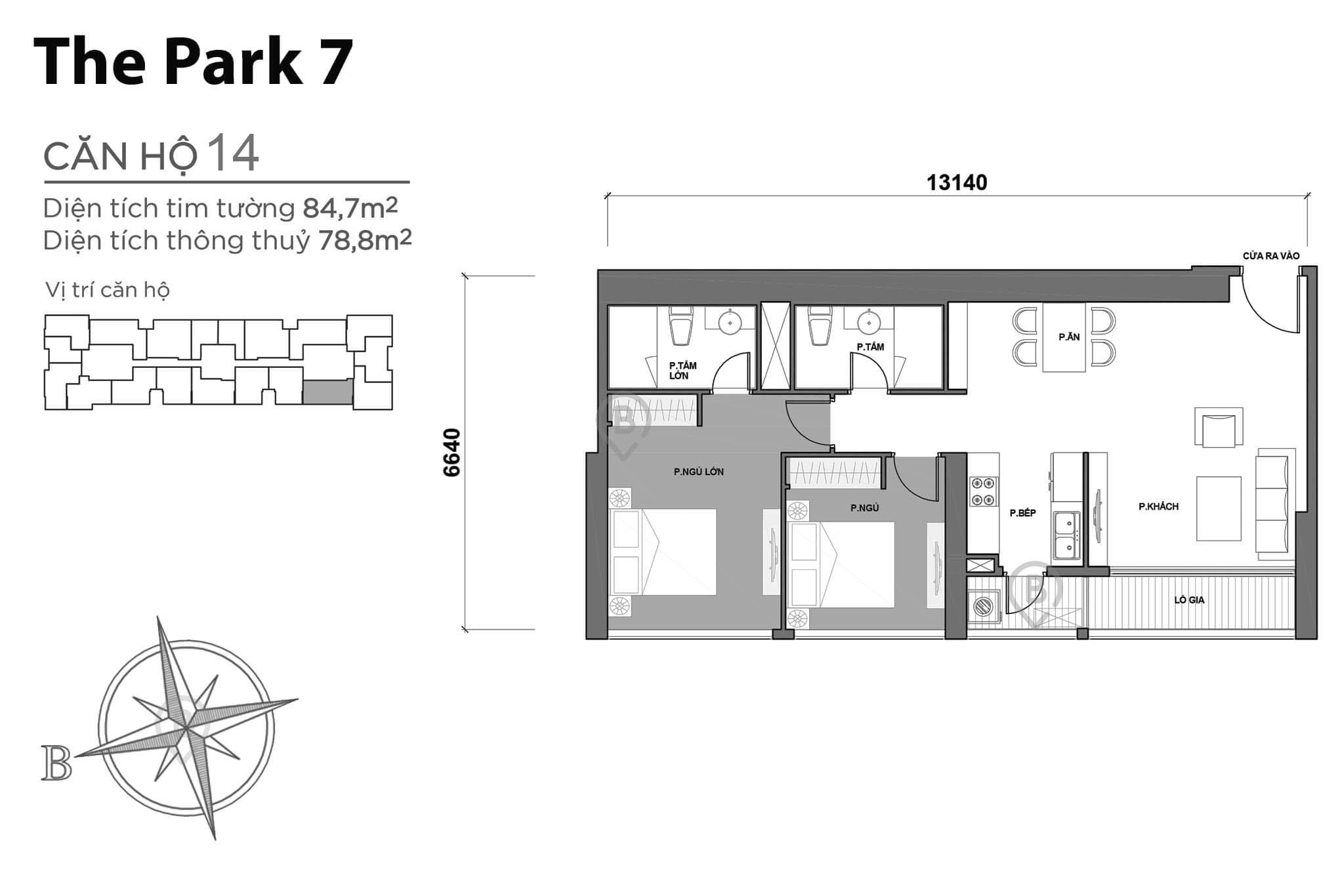 Layout P7-14 | Tòa Park 7 - Vinhomes Central Park