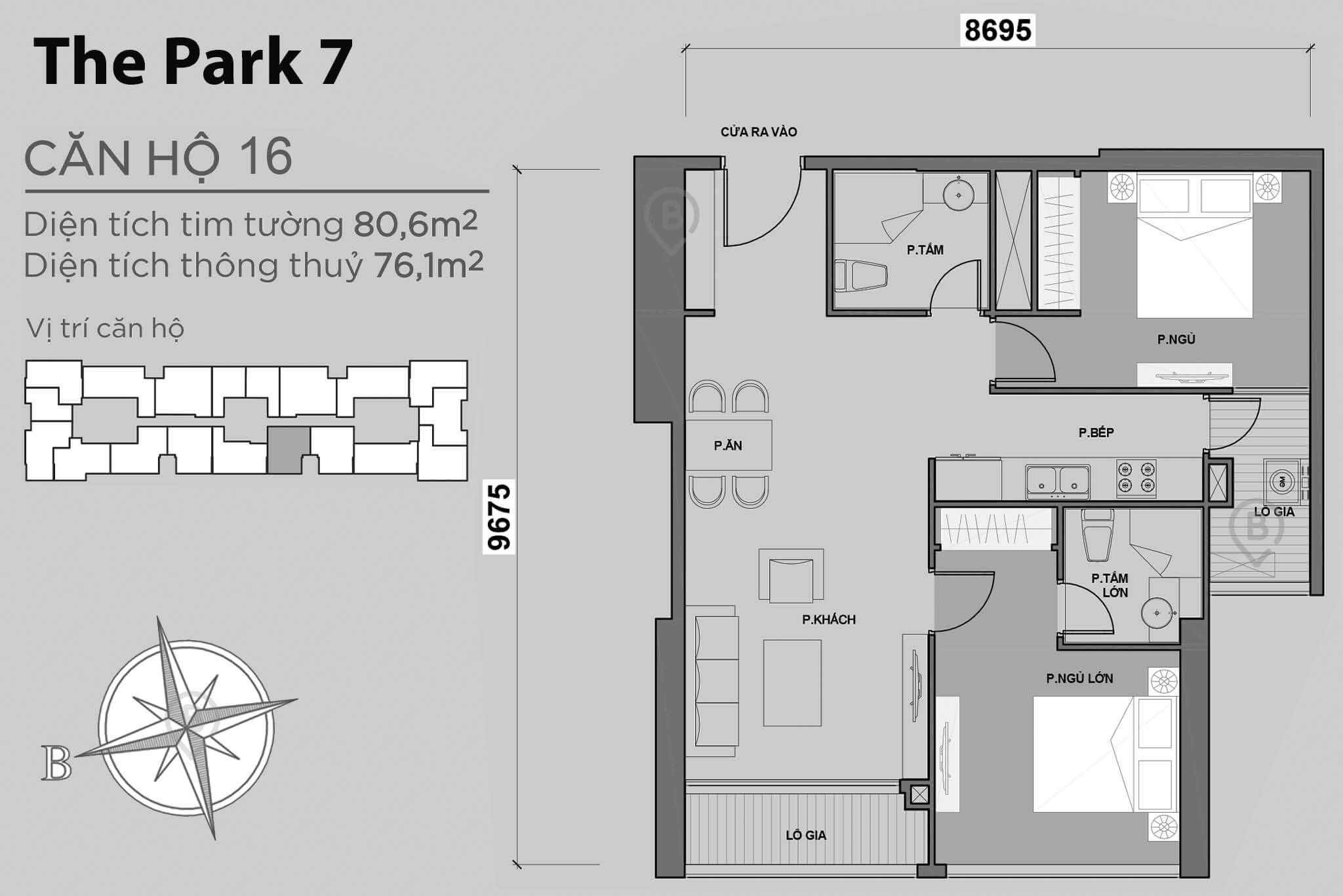 Layout P7-16 | Tòa Park 7 - Vinhomes Central Park