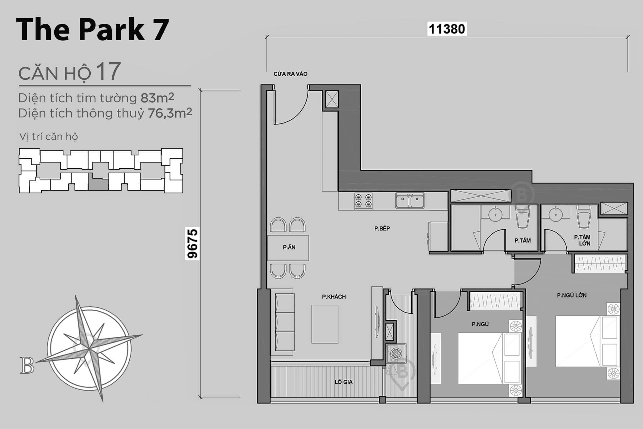 Layout P7-17 | Tòa Park 7 - Vinhomes Central Park